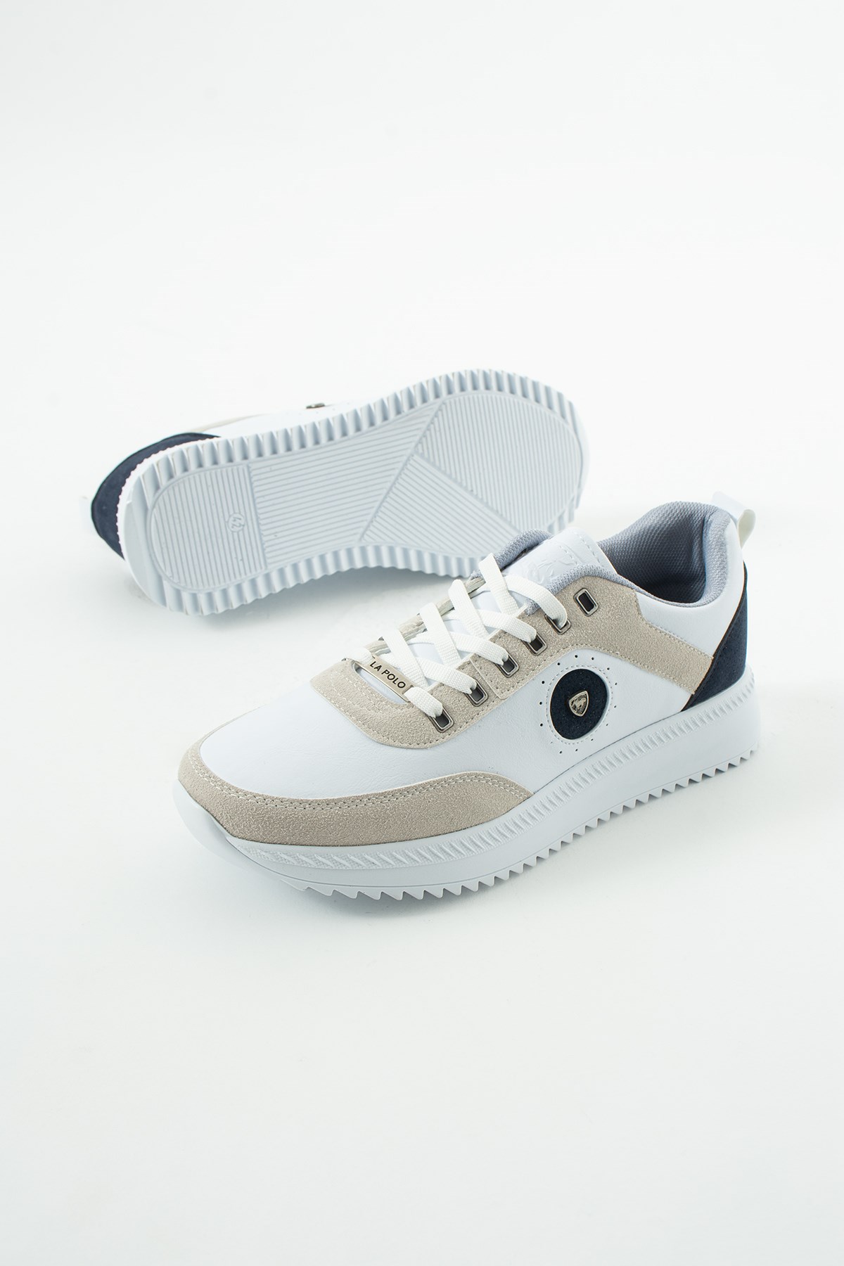 Beyaz Lacivert Erkek Sneaker