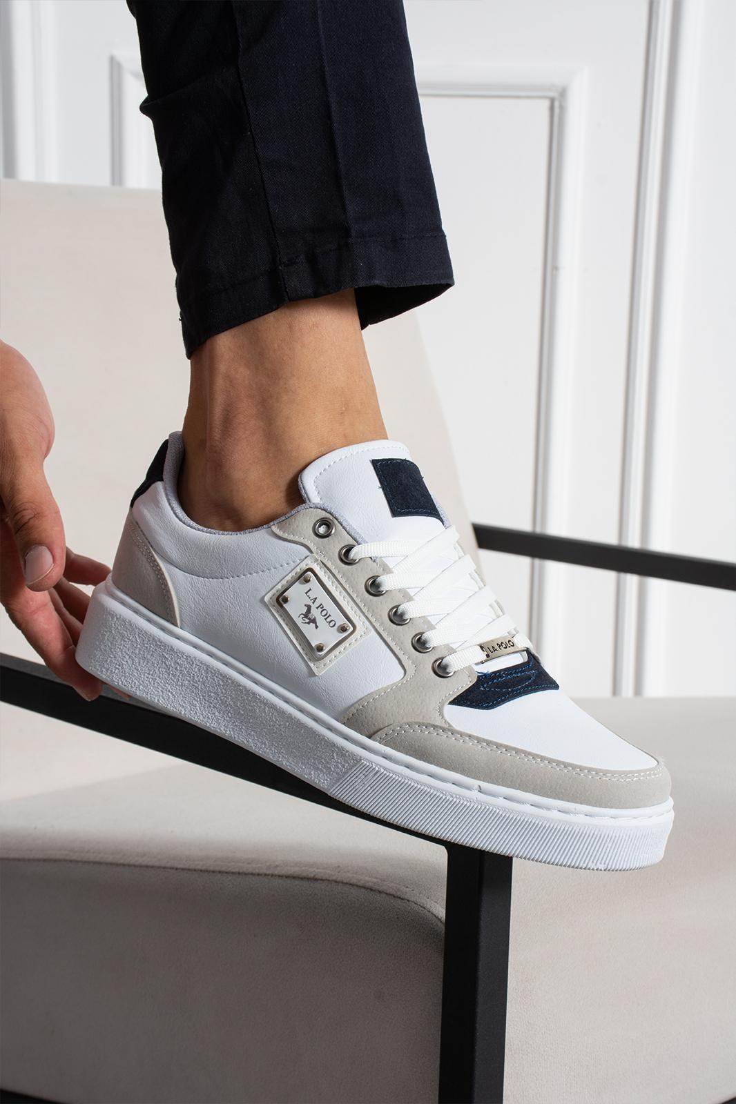 Beyaz Lacivert Erkek Sneaker