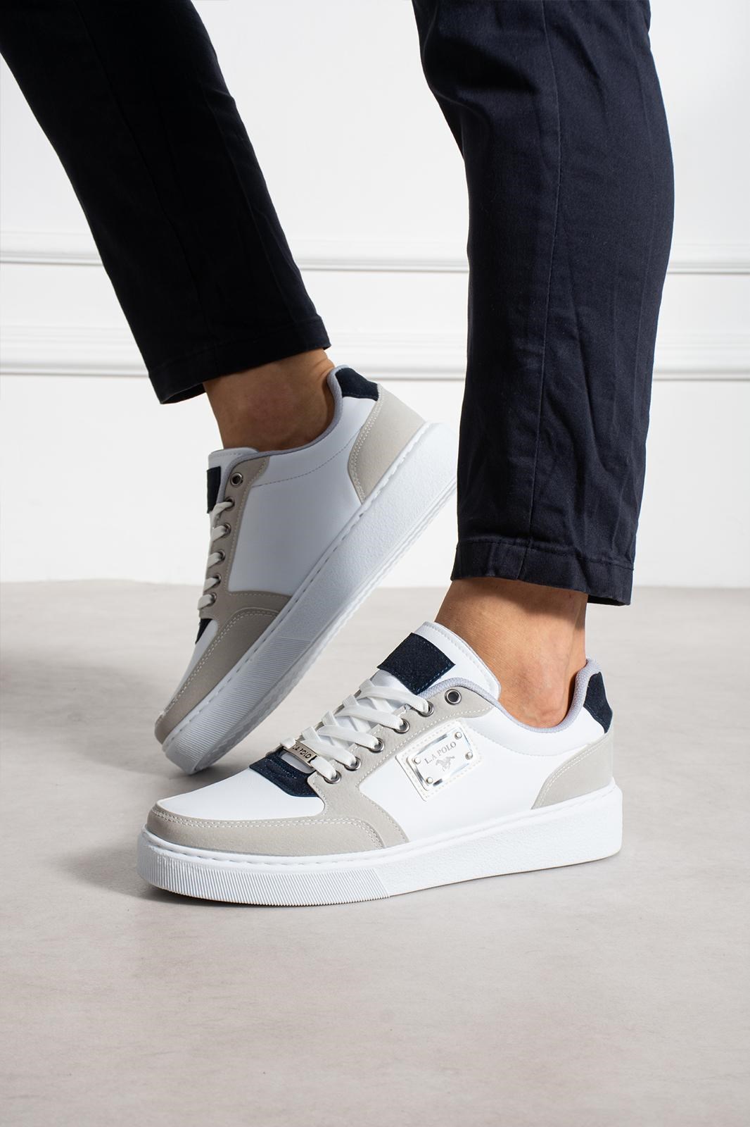Beyaz Lacivert Erkek Sneaker