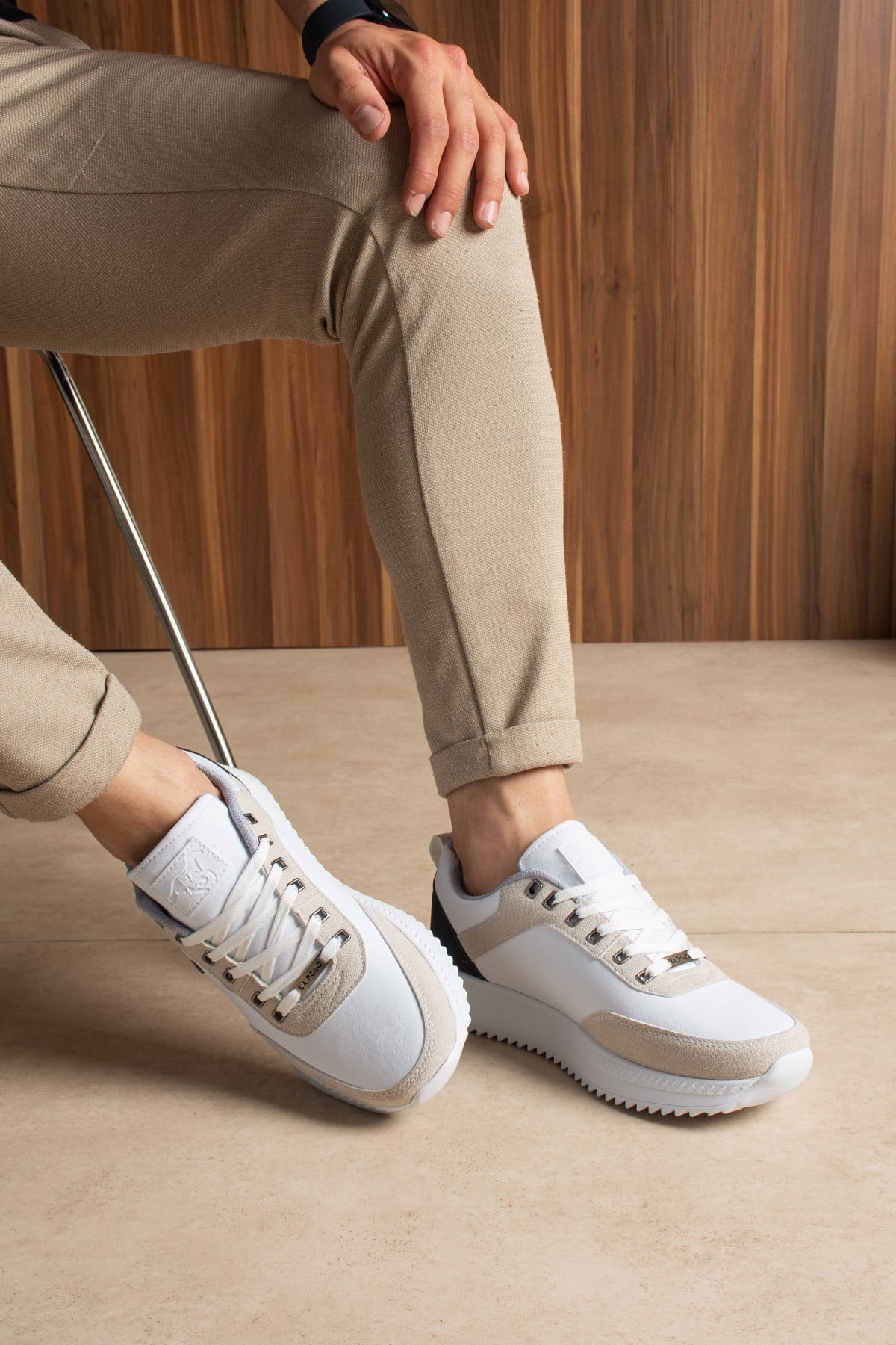 Beyaz Lacivert Erkek Sneaker