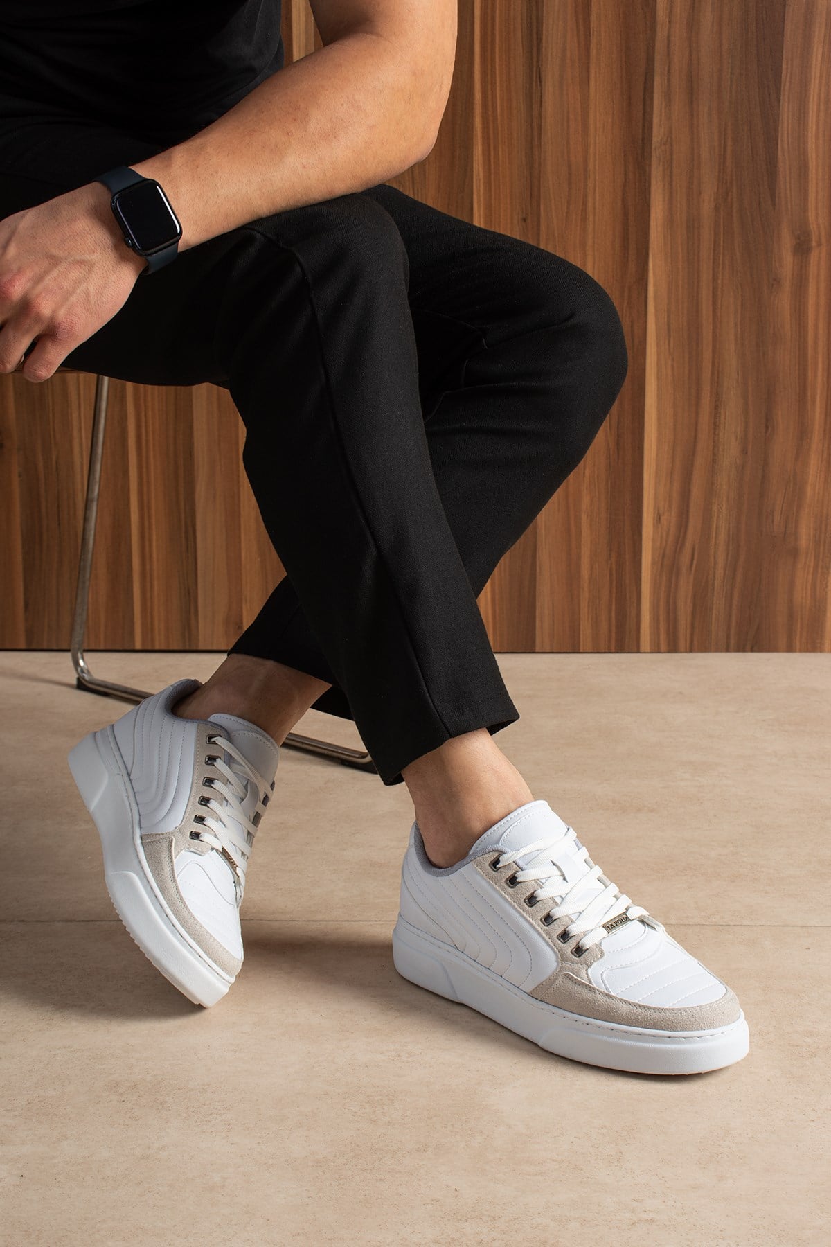 Dikişli Beyaz Buz Erkek Sneaker