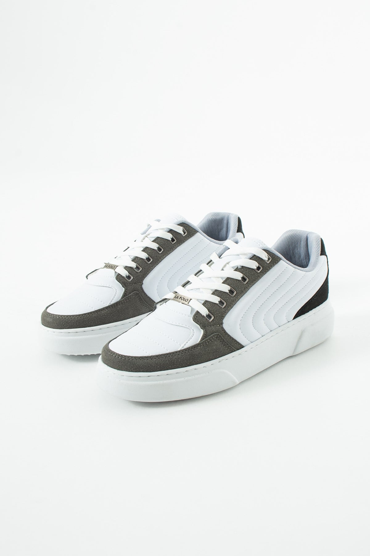 Dikişli Beyaz Füme Erkek Sneaker