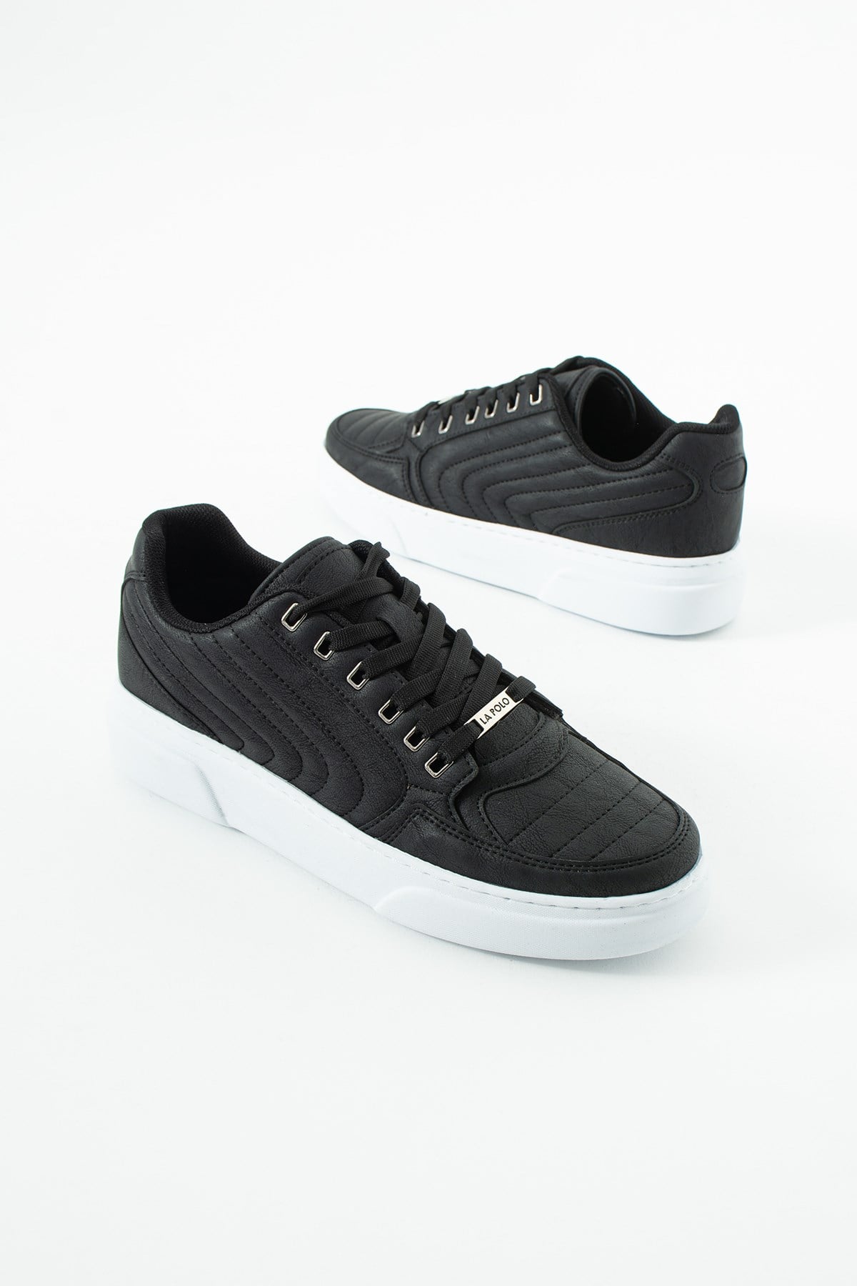 Dikişli Siyah Beyaz Erkek Sneaker