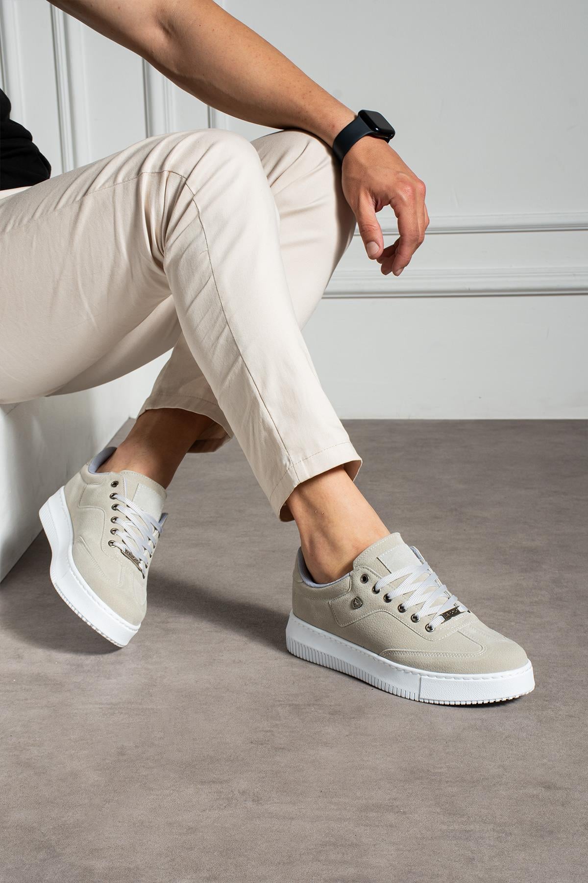 Kalın Taban Buz Renk Erkek Sneaker