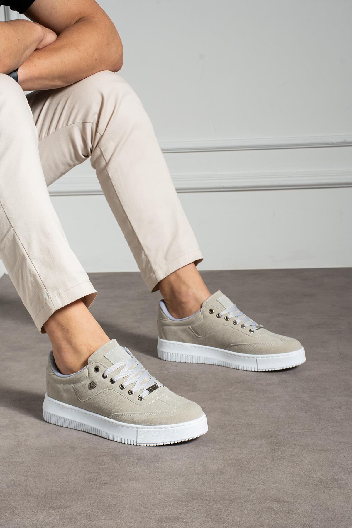 Kalın Taban Buz Renk Erkek Sneaker