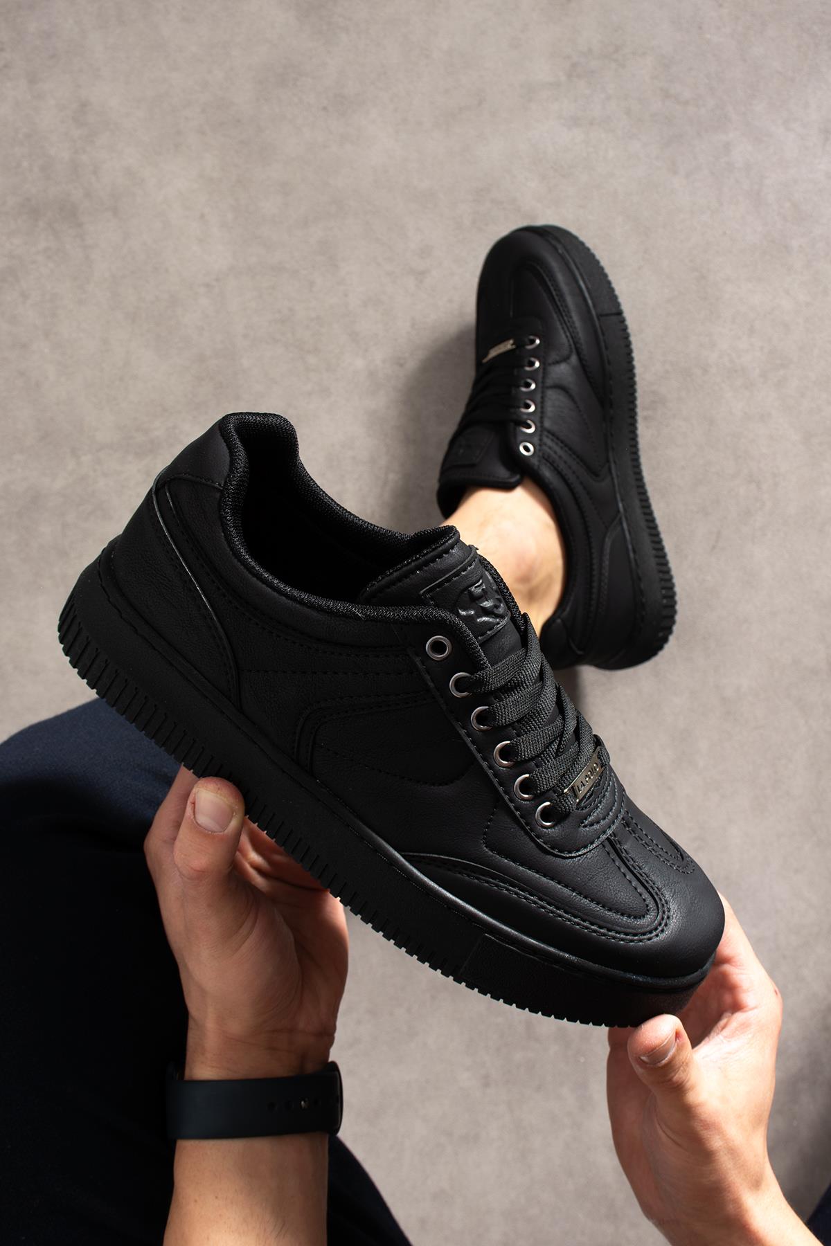 Kalın Taban Siyah Erkek Sneaker