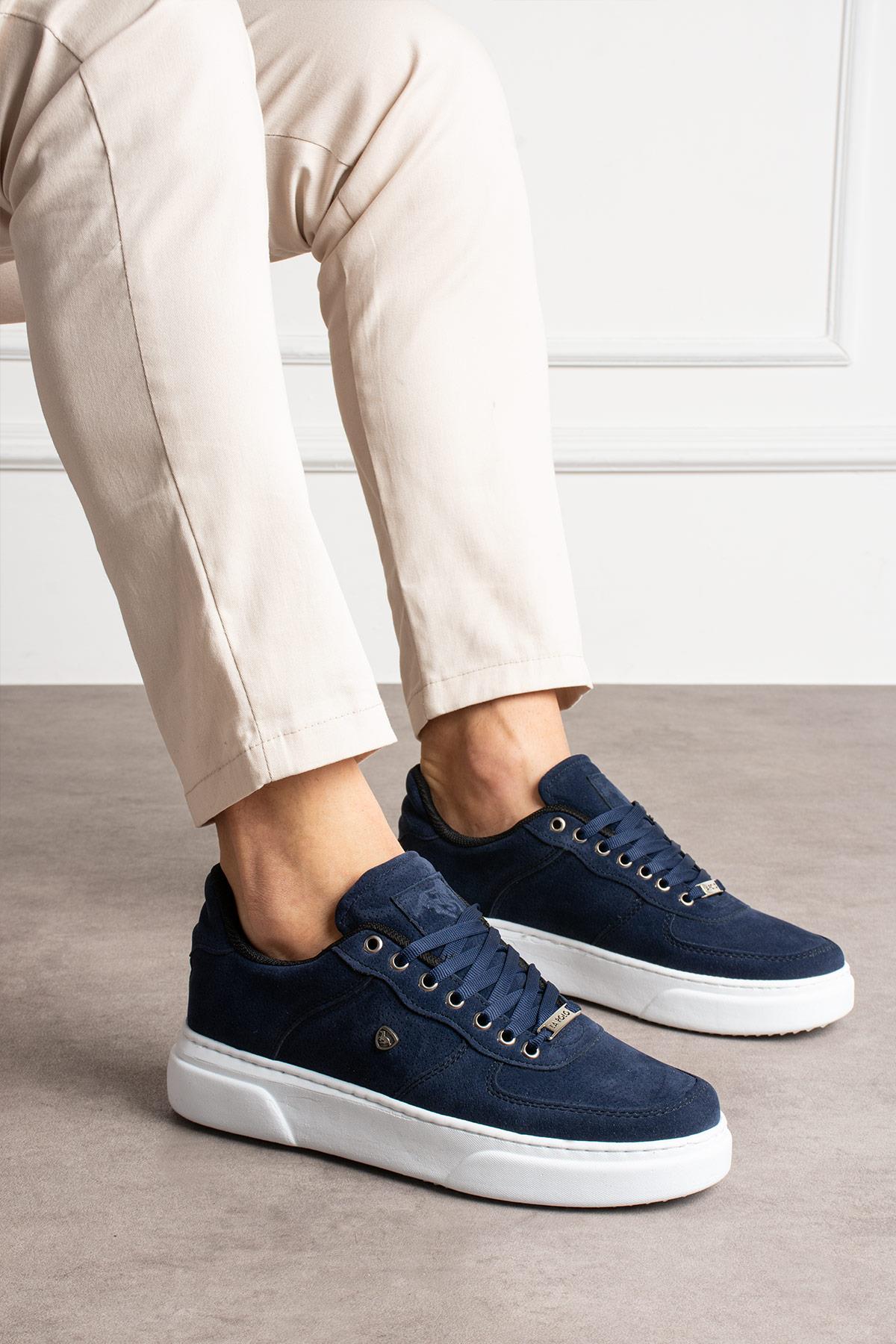 L.A Polo 063 Lacivert Renk Beyaz Tabanlı Günlük Erkek Spor Ayakkabı