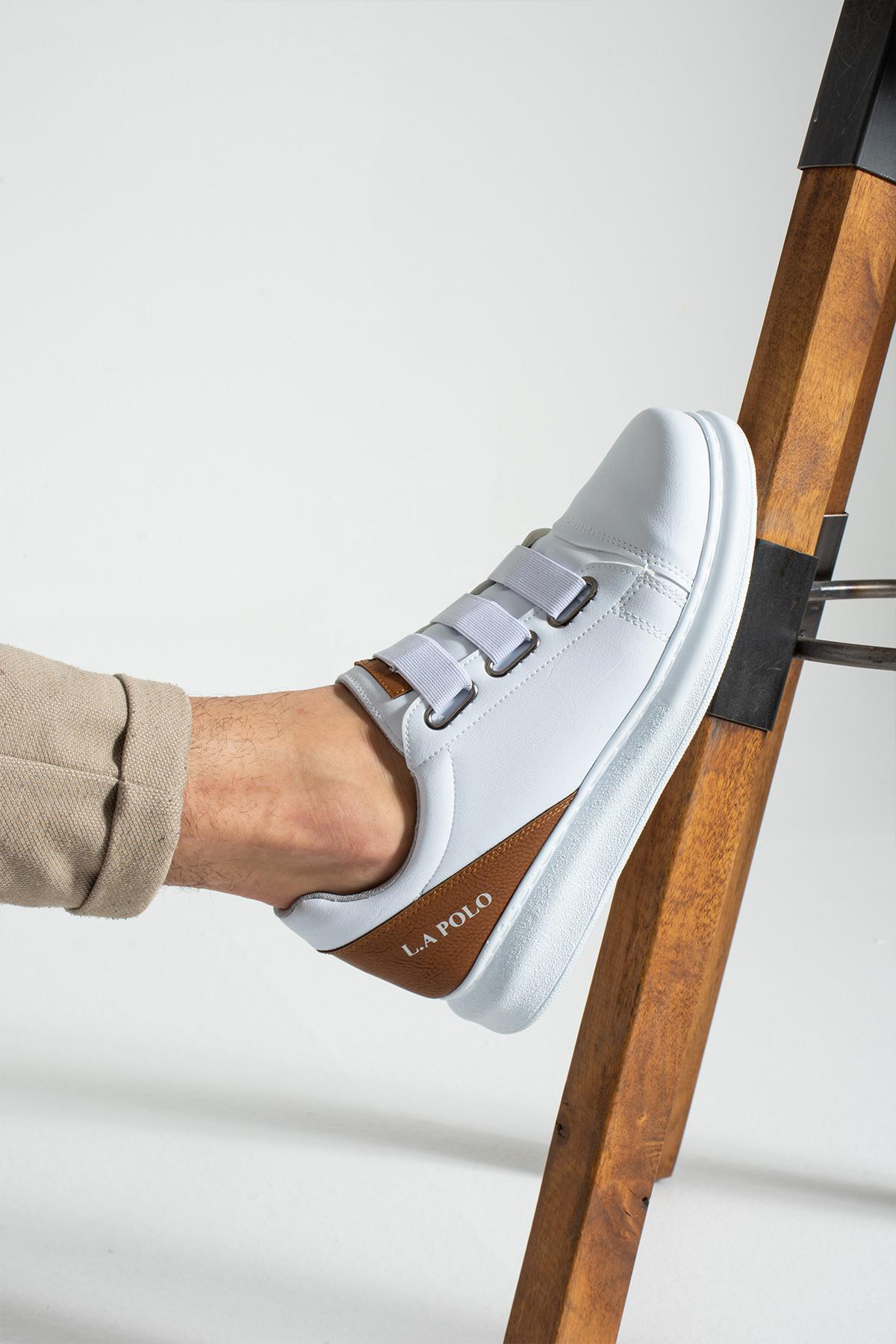 L.A Polo 341 Beyaz Taba Renk Beyaz Tabanlı Günlük Erkek Spor Ayakkabı