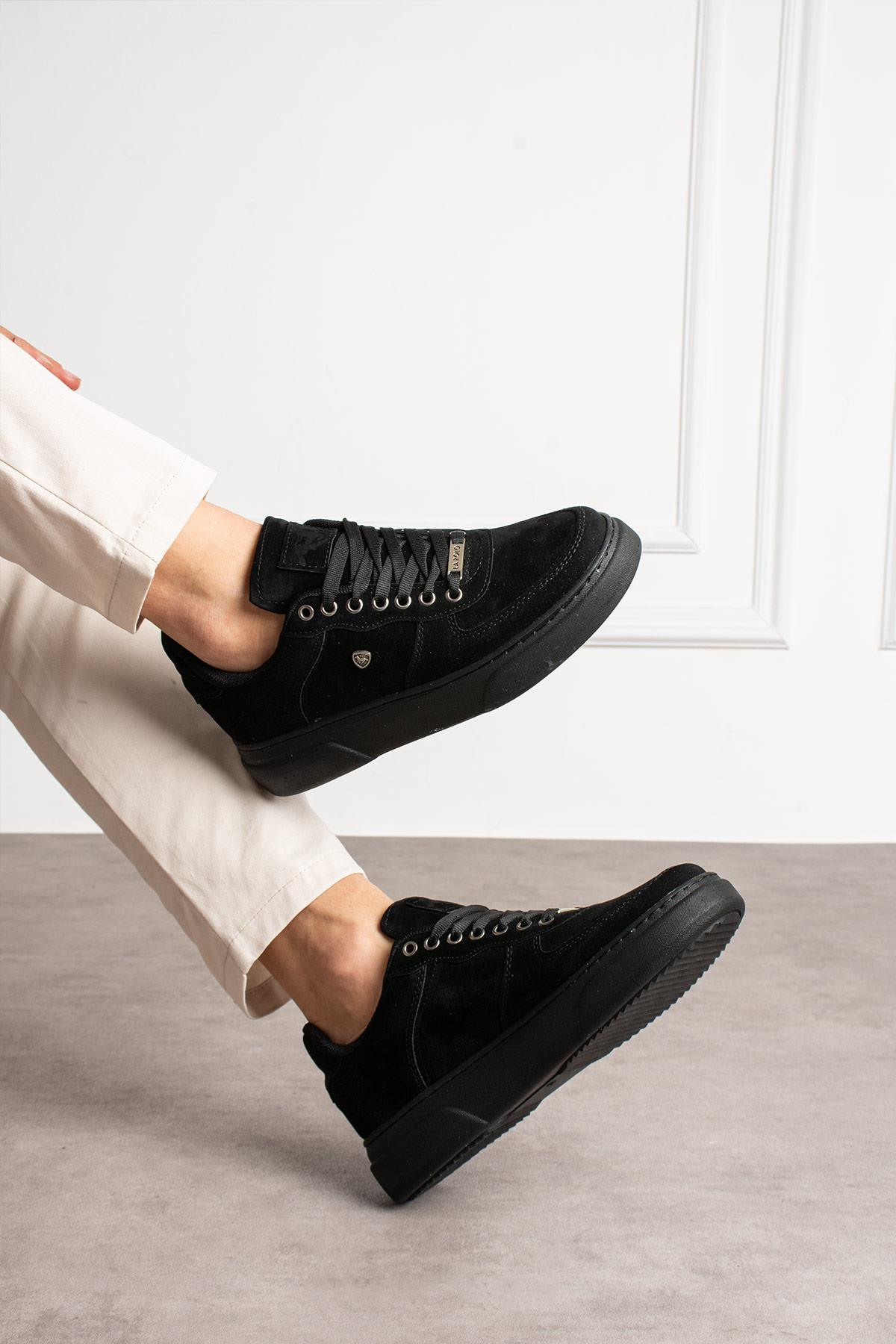 L.A Polo 063 Siyah Renk Siyah Tabanlı Günlük Erkek Spor Ayakkabı