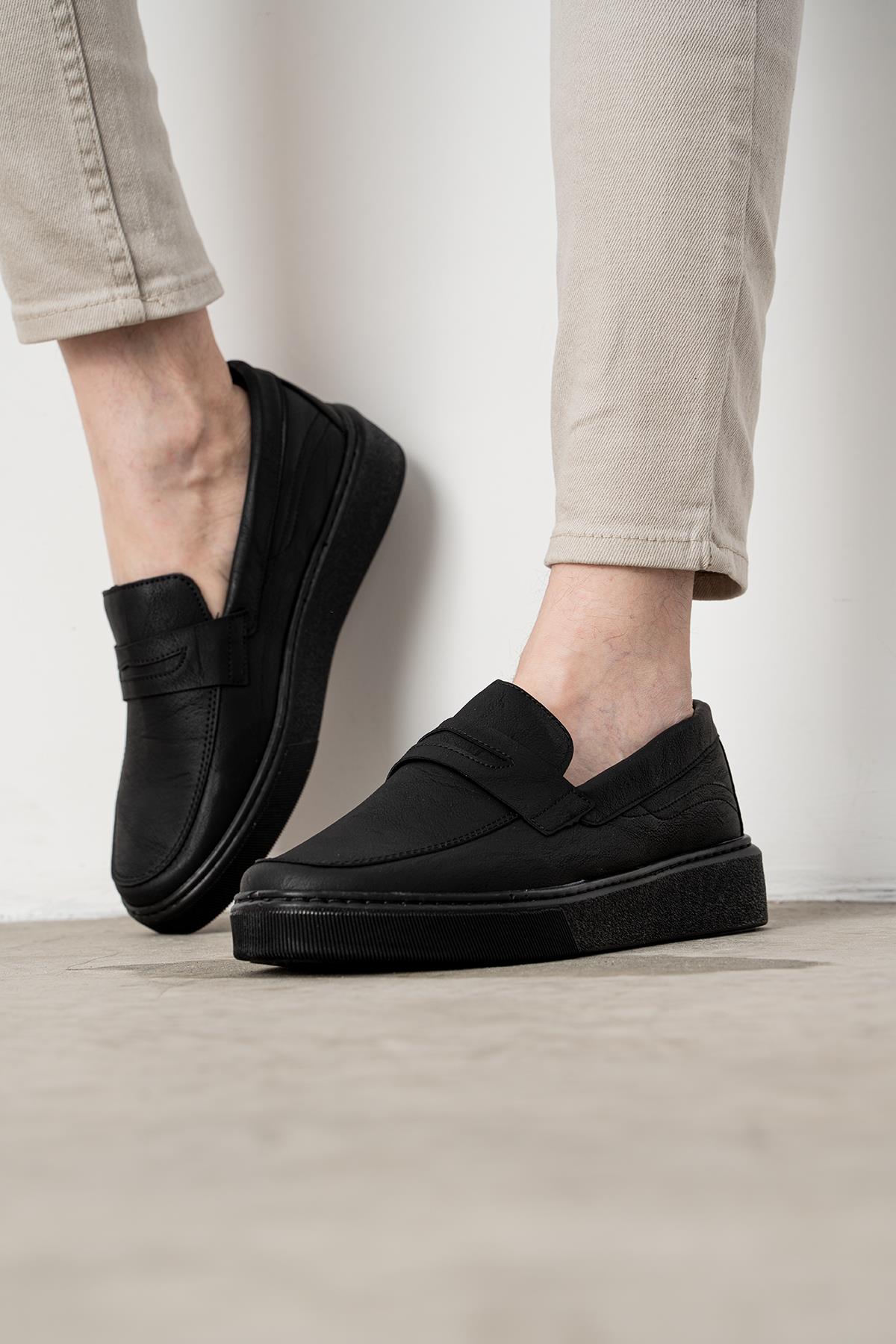 L.A Polo 315 Siyah Renk Siyah Tabanlı Erkek Günlük Ayakkabı