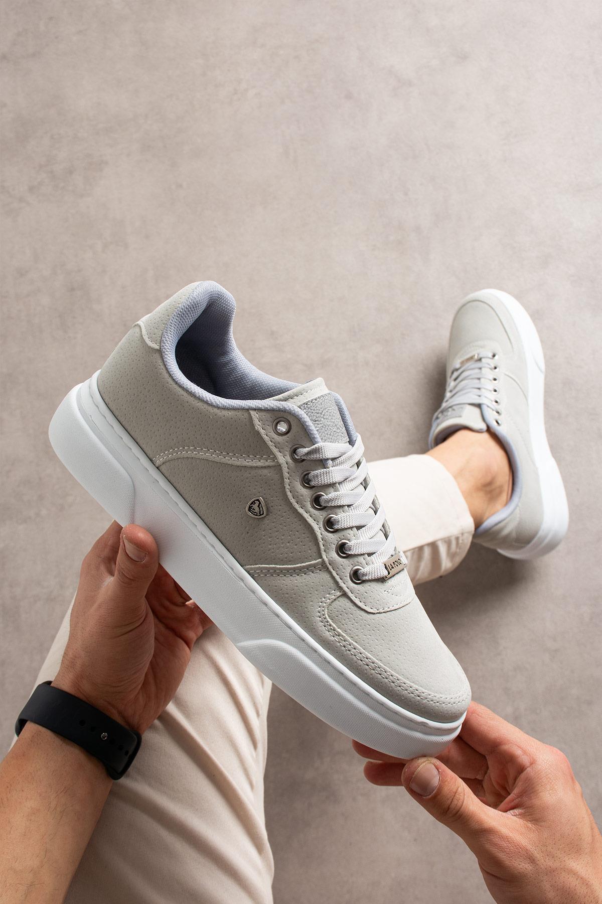 L.A Polo 063 Buz Renk Beyaz Tabanlı Günlük Erkek Spor Ayakkabı