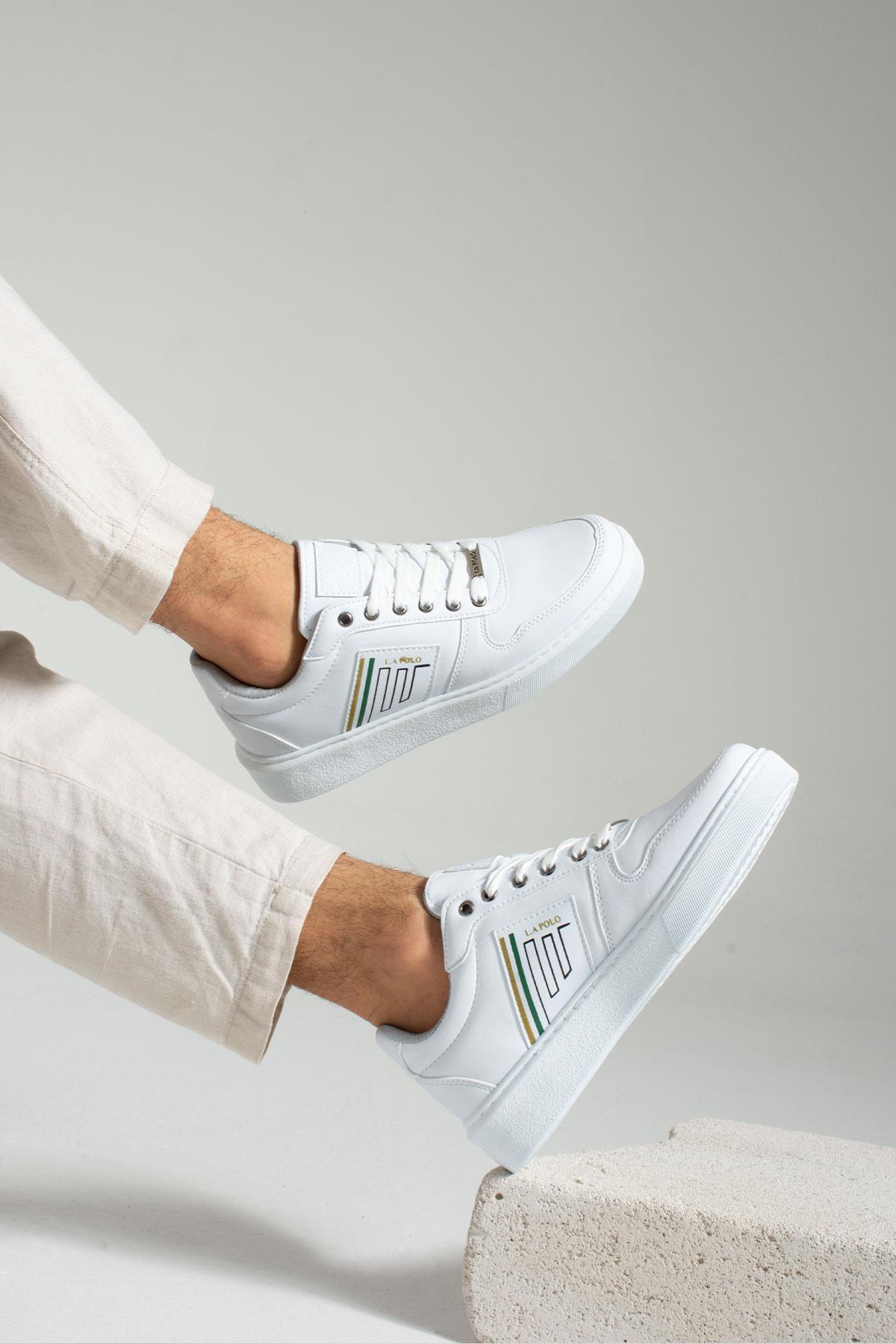 L.A Polo 335 Beyaz Renk Beyaz Tabanlı Erkek Günlük Ayakkabı