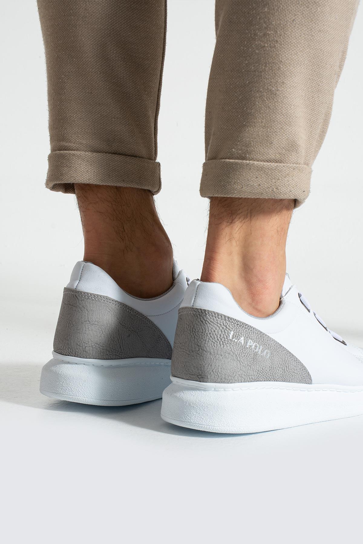 L.A Polo 341 Beyaz Buz Renk Beyaz Tabanlı Günlük Erkek Spor Ayakkabı