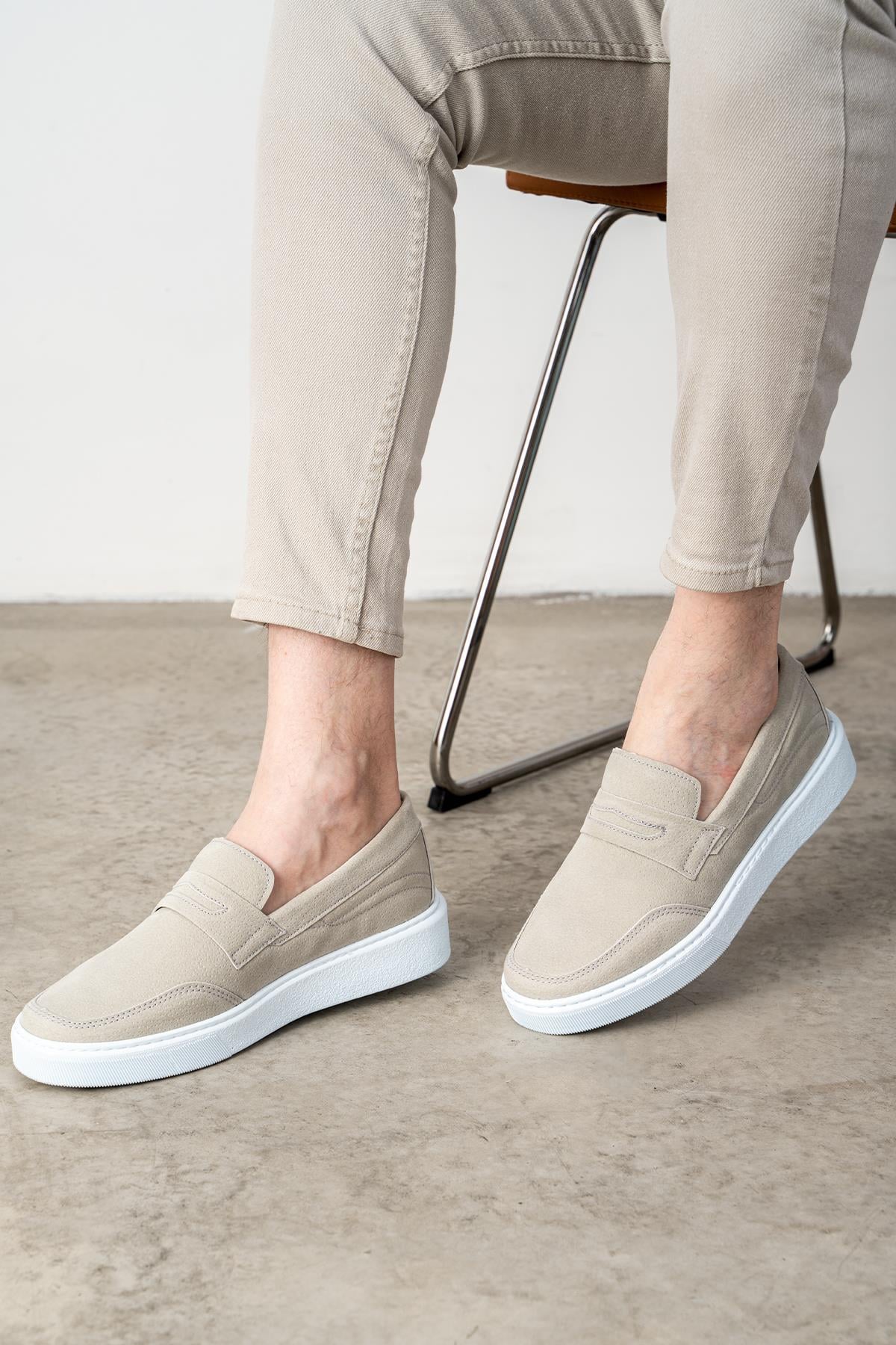 L.A Polo 317 Bej Renk Beyaz Tabanlı Erkek Günlük Ayakkabı