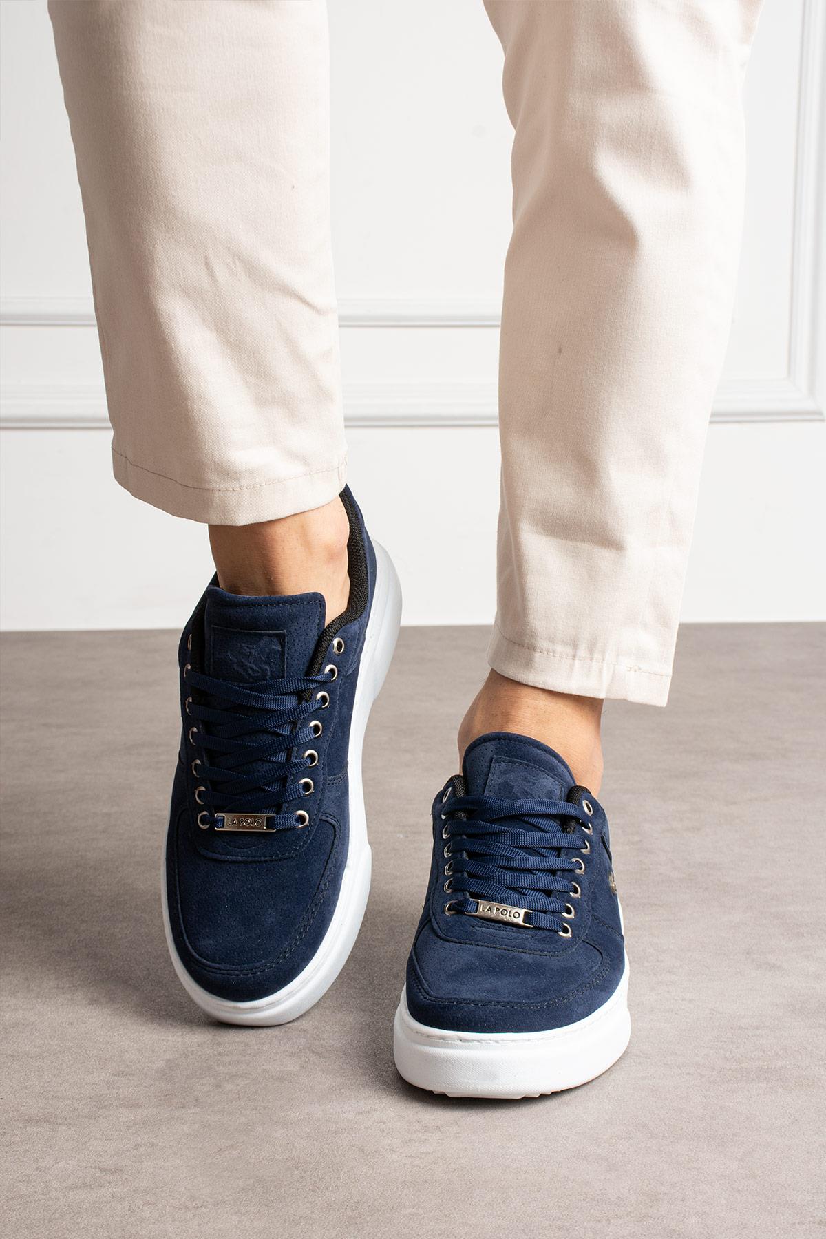 L.A Polo 063 Lacivert Renk Beyaz Tabanlı Günlük Erkek Spor Ayakkabı