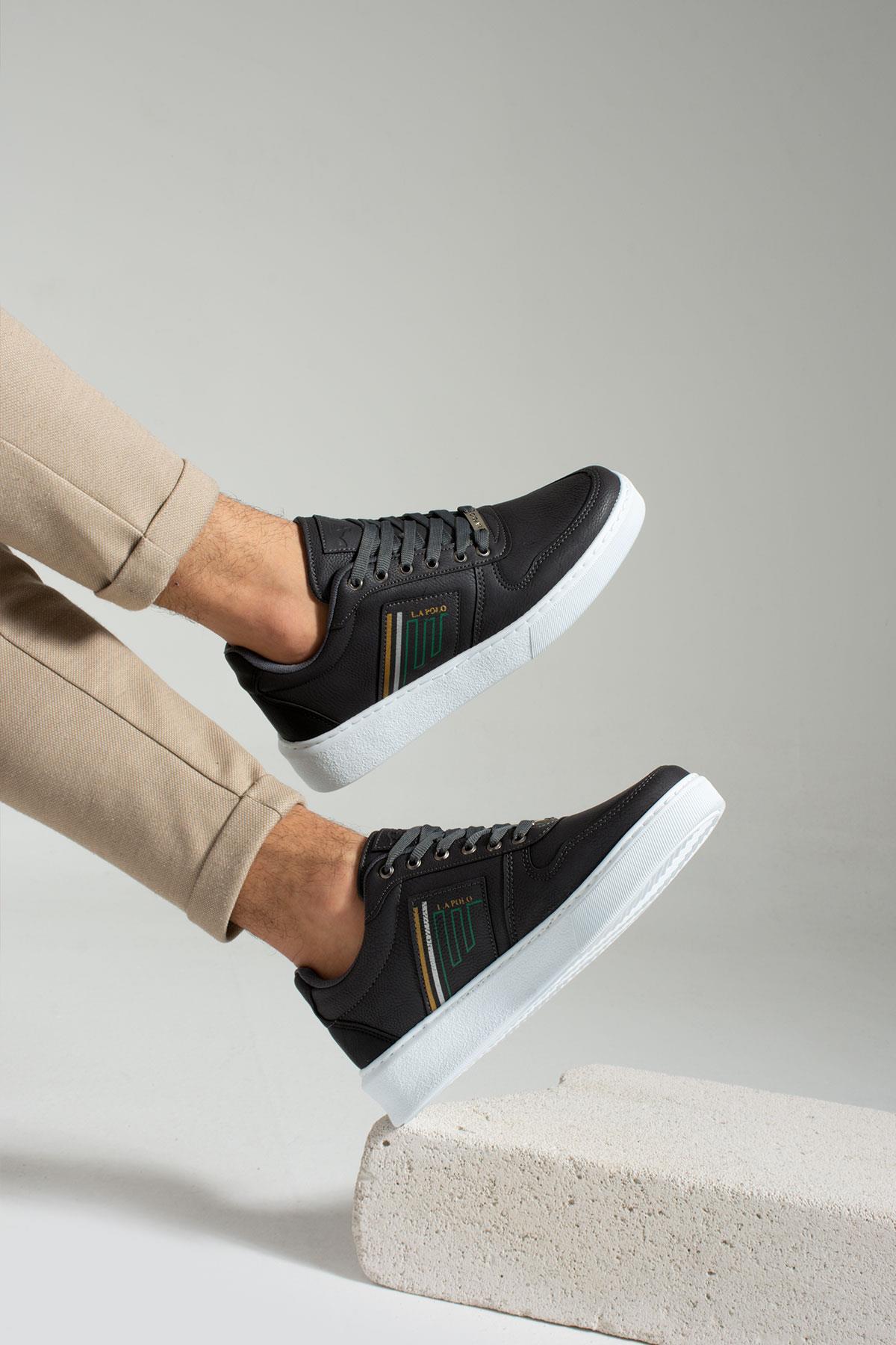 L.A Polo 335 Füme Renk Beyaz Tabanlı Erkek Günlük Ayakkabı