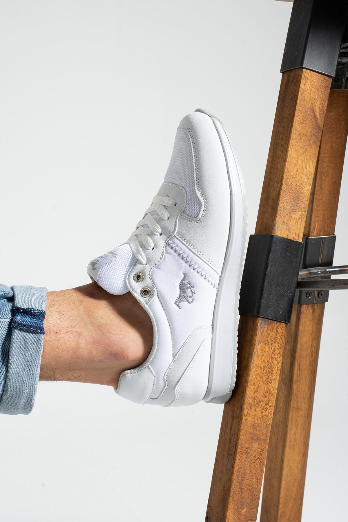 L.A Polo 211 Beyaz Buz Renk Bağcıklı Günlük Erkek Spor Ayakkabı