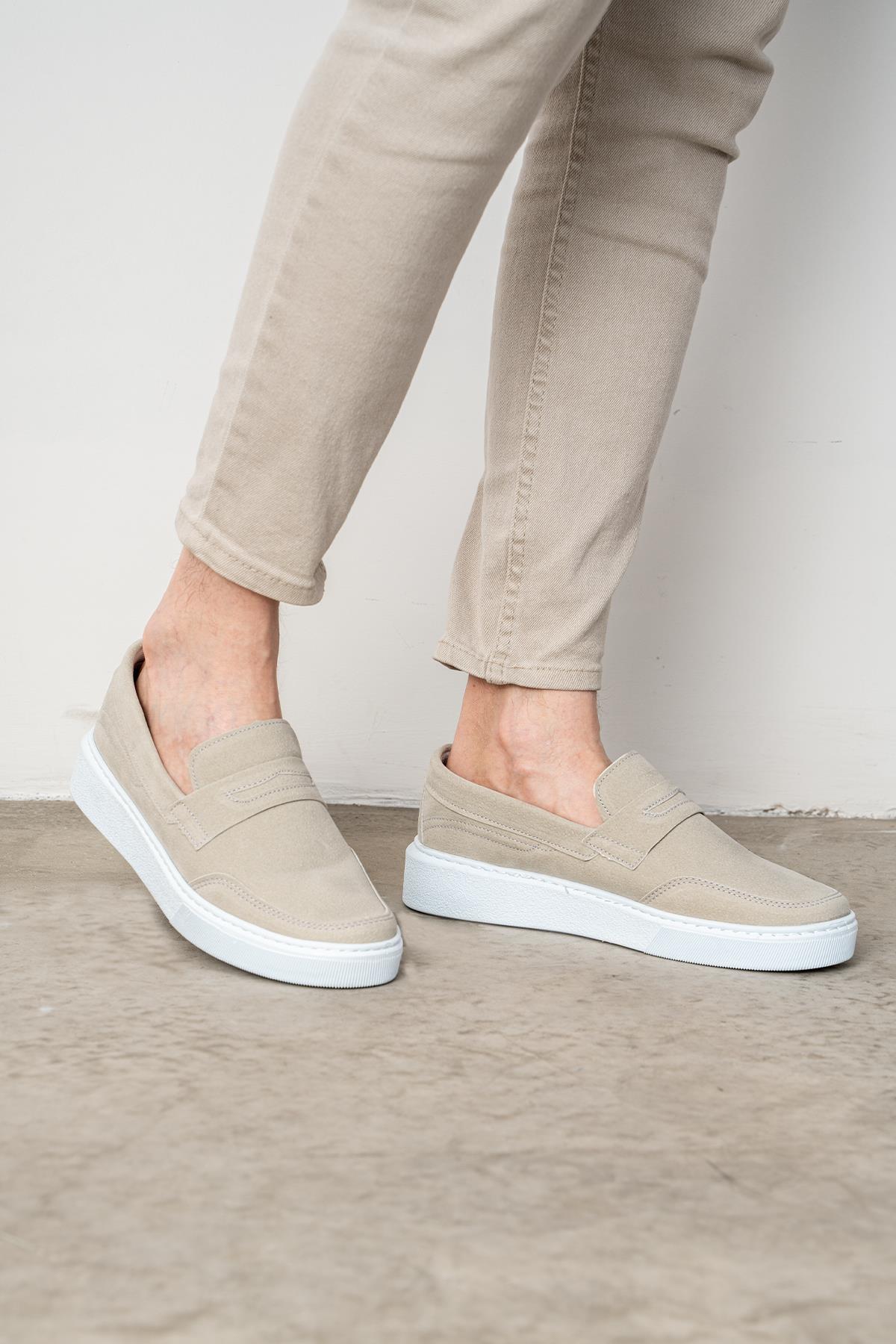 L.A Polo 317 Bej Renk Beyaz Tabanlı Erkek Günlük Ayakkabı