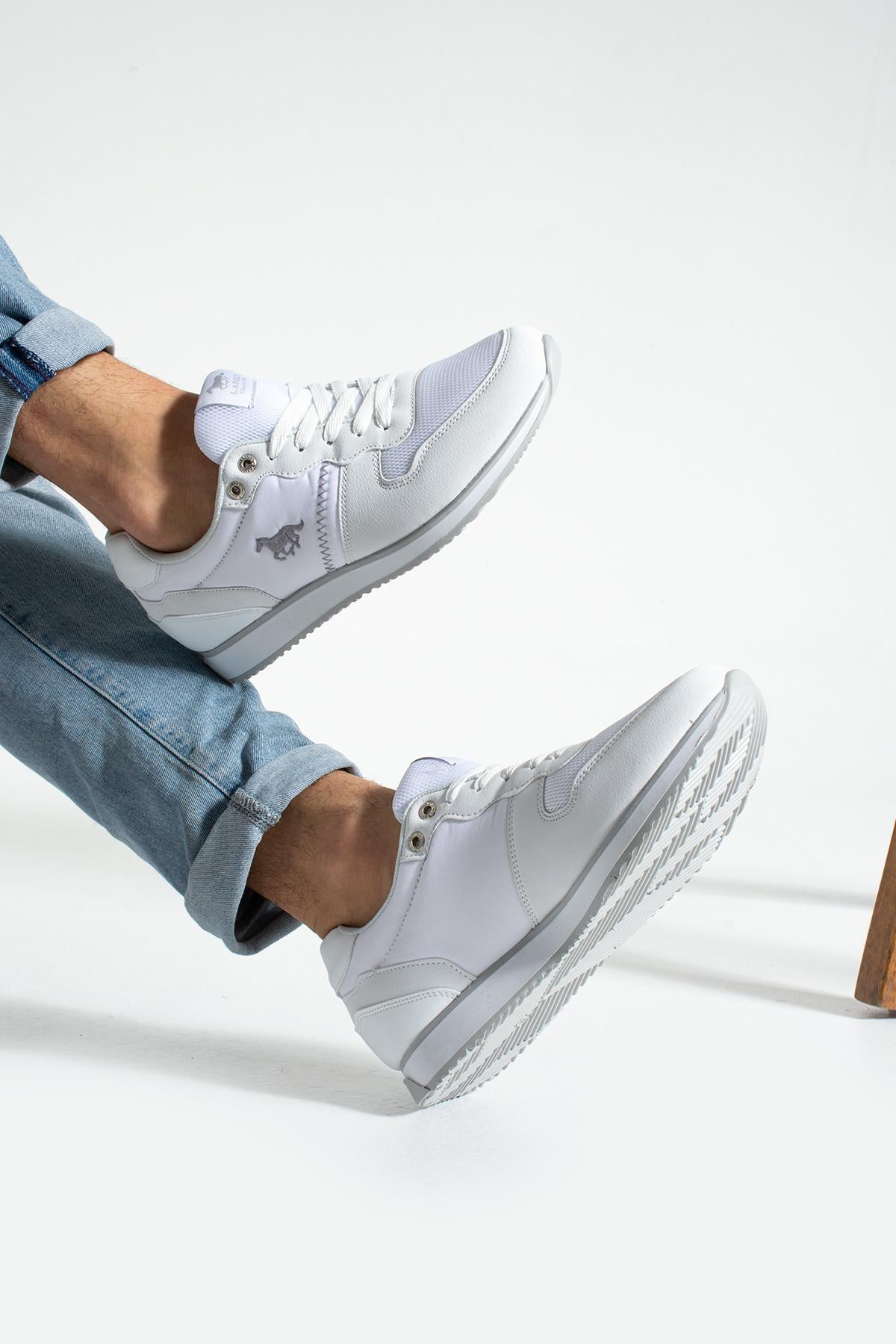 L.A Polo 211 Beyaz Buz Renk Bağcıklı Günlük Erkek Spor Ayakkabı