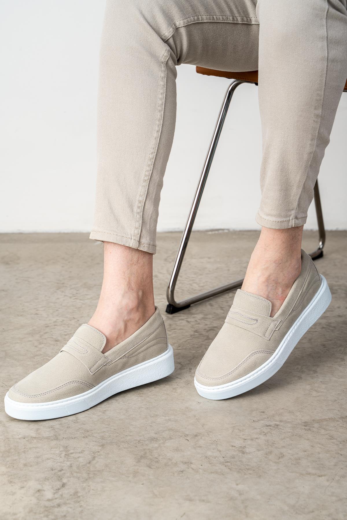 L.A Polo 317 Bej Renk Beyaz Tabanlı Erkek Günlük Ayakkabı