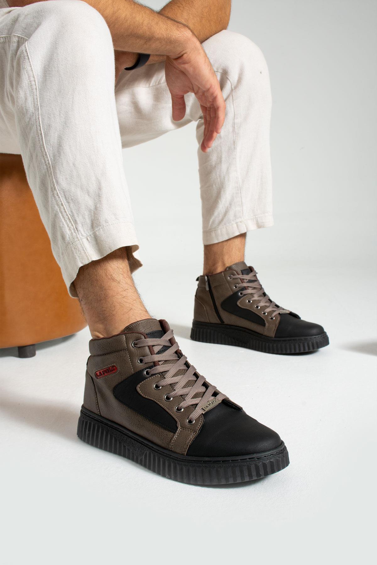 L.A Polo 013 Vizon Renk Siyah Tabanlı Erkek Günlük Ayakkabı