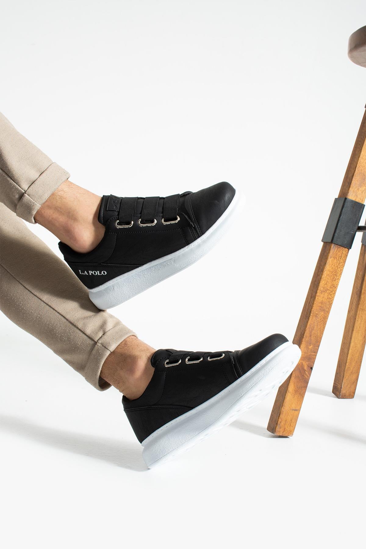 L.A Polo 341 Siyak Beyaz Renk Bağcıklı Günlük Erkek Spor Ayakkabı