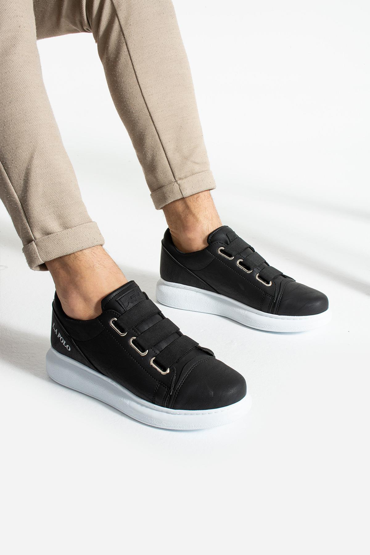 L.A Polo 341 Siyak Beyaz Renk Bağcıklı Günlük Erkek Spor Ayakkabı