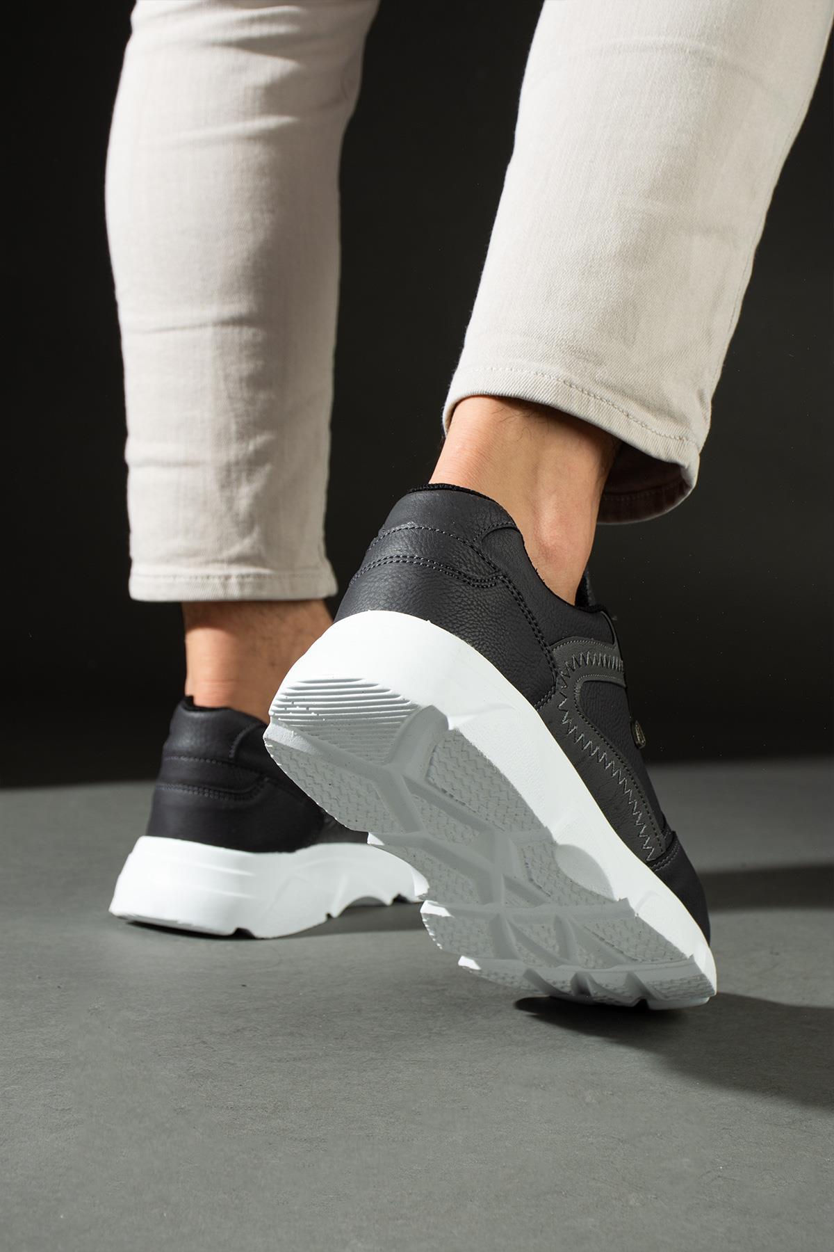 L.A Polo 012 Füme Renk Beyaz Tabanlı Bağcıksız Günlük Erkek Spor Ayakkabı