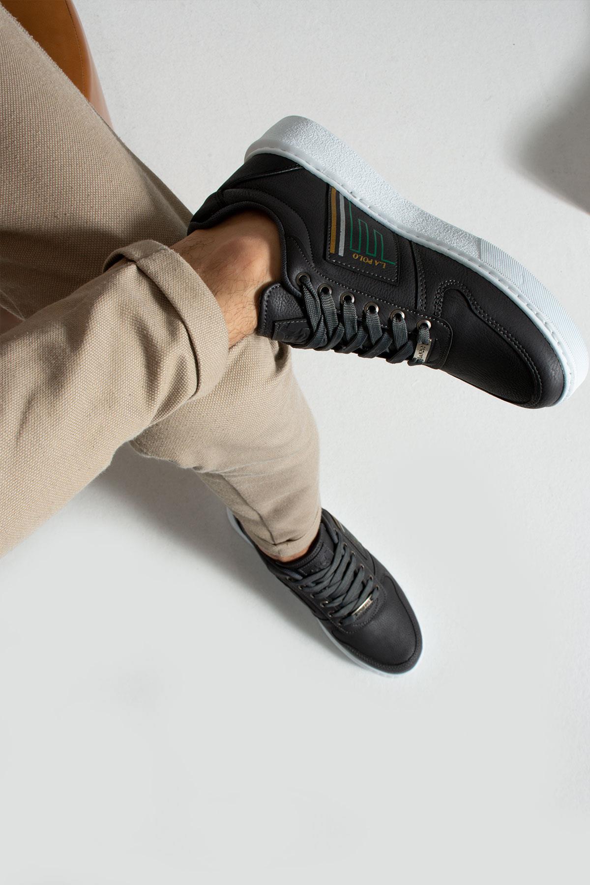 L.A Polo 335 Füme Renk Beyaz Tabanlı Erkek Günlük Ayakkabı