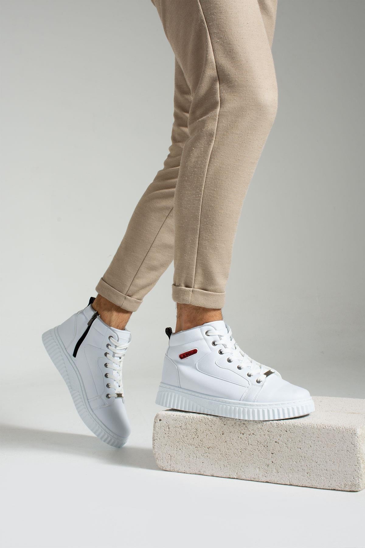 L.A Polo 013 Beyaz Renk Beyaz Tabanlı Erkek Günlük Ayakkabı