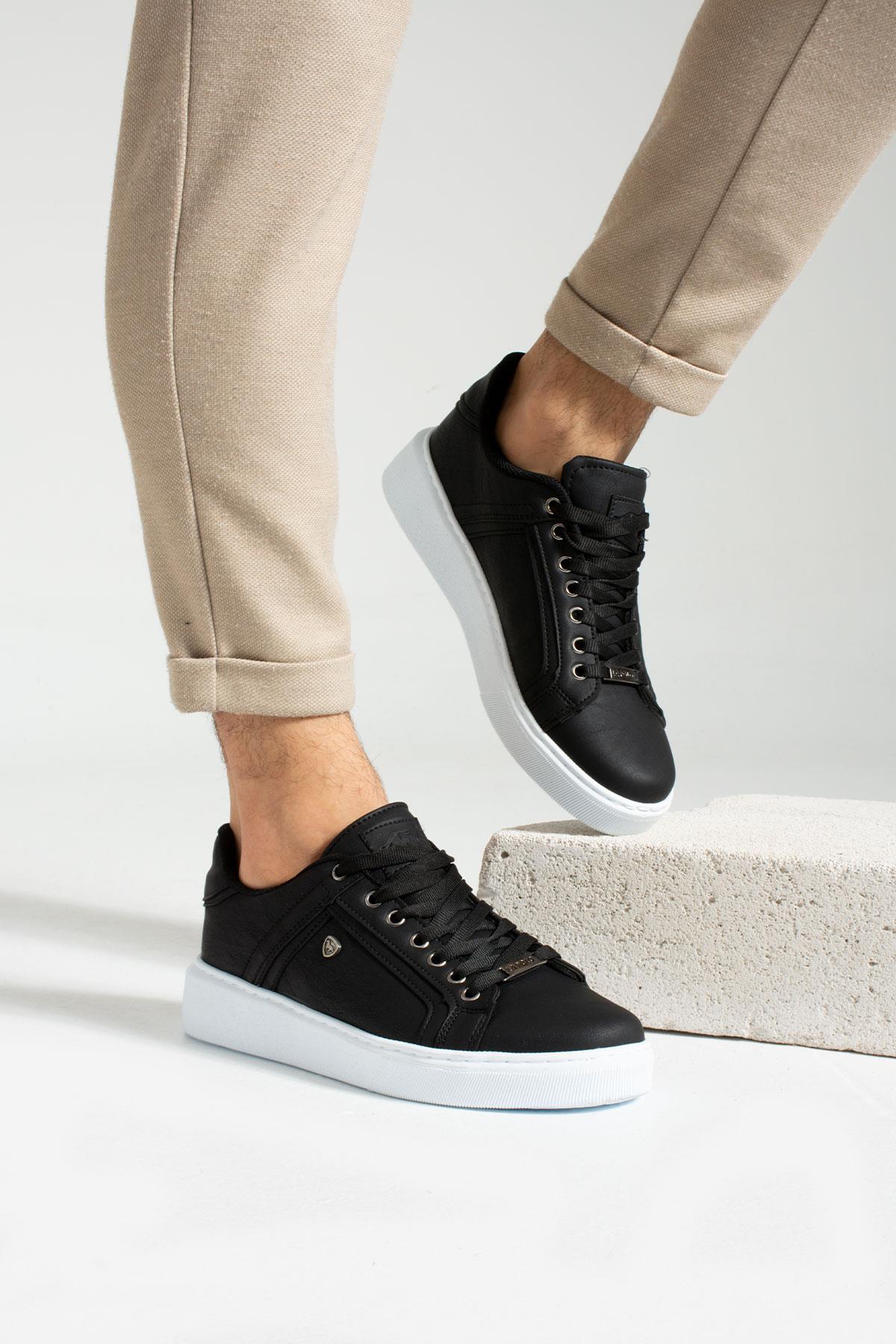 L.A Polo 333 Siyah Renk Beyaz Tabanlı Erkek Günlük Ayakkabı