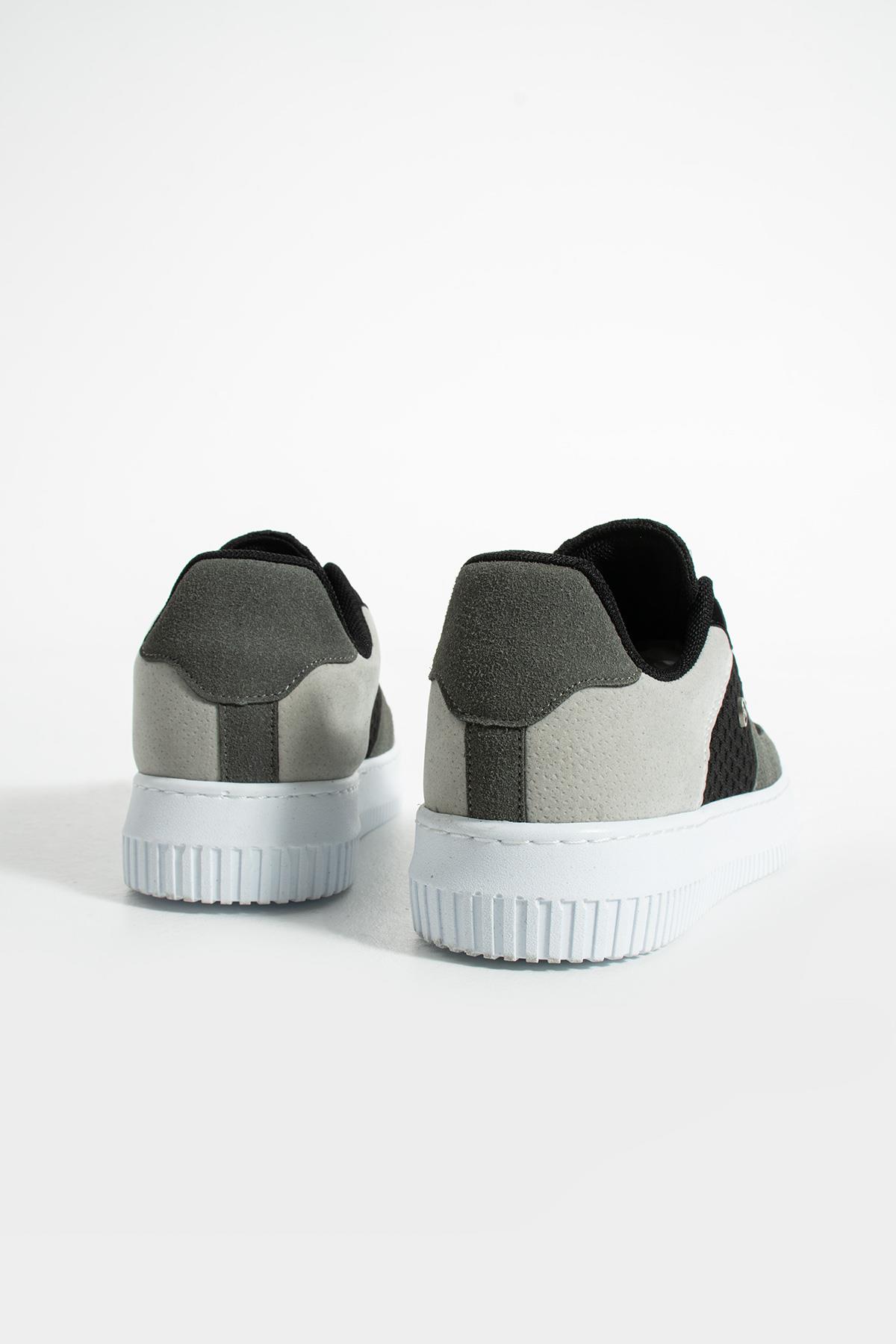 Siyah Füme Renk Nefes Alabilen Kumaş Erkek Sneaker