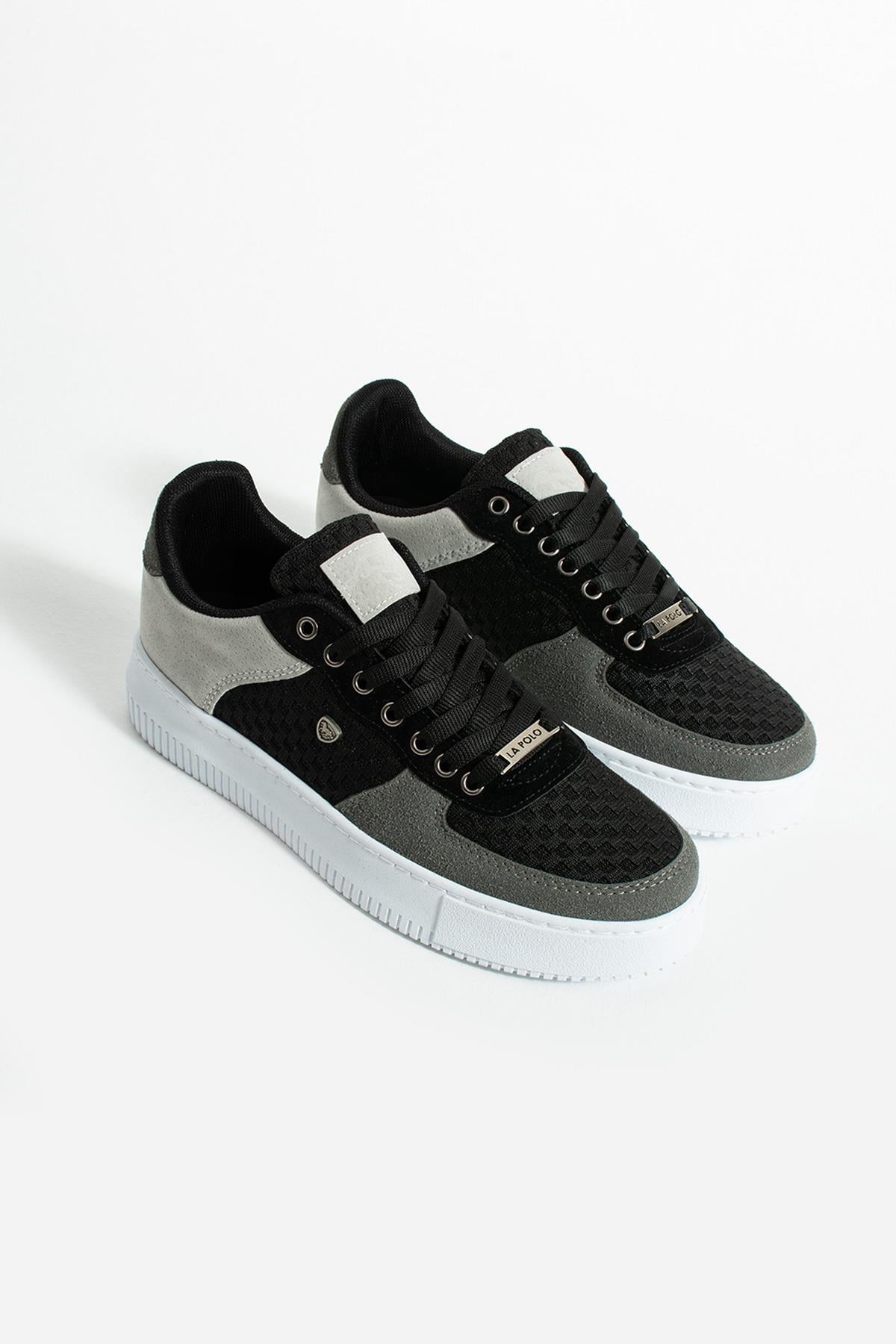 Siyah Füme Renk Nefes Alabilen Kumaş Erkek Sneaker