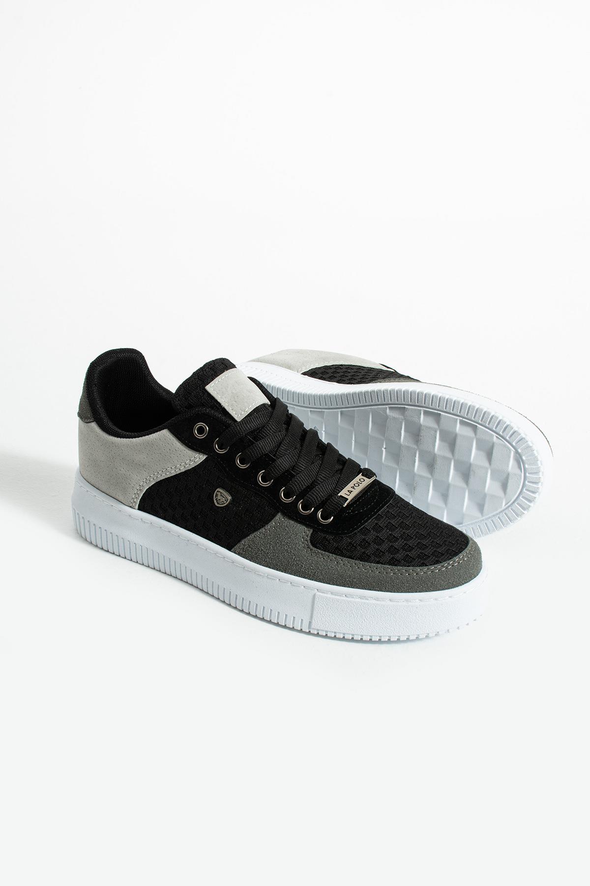 Siyah Füme Renk Nefes Alabilen Kumaş Erkek Sneaker