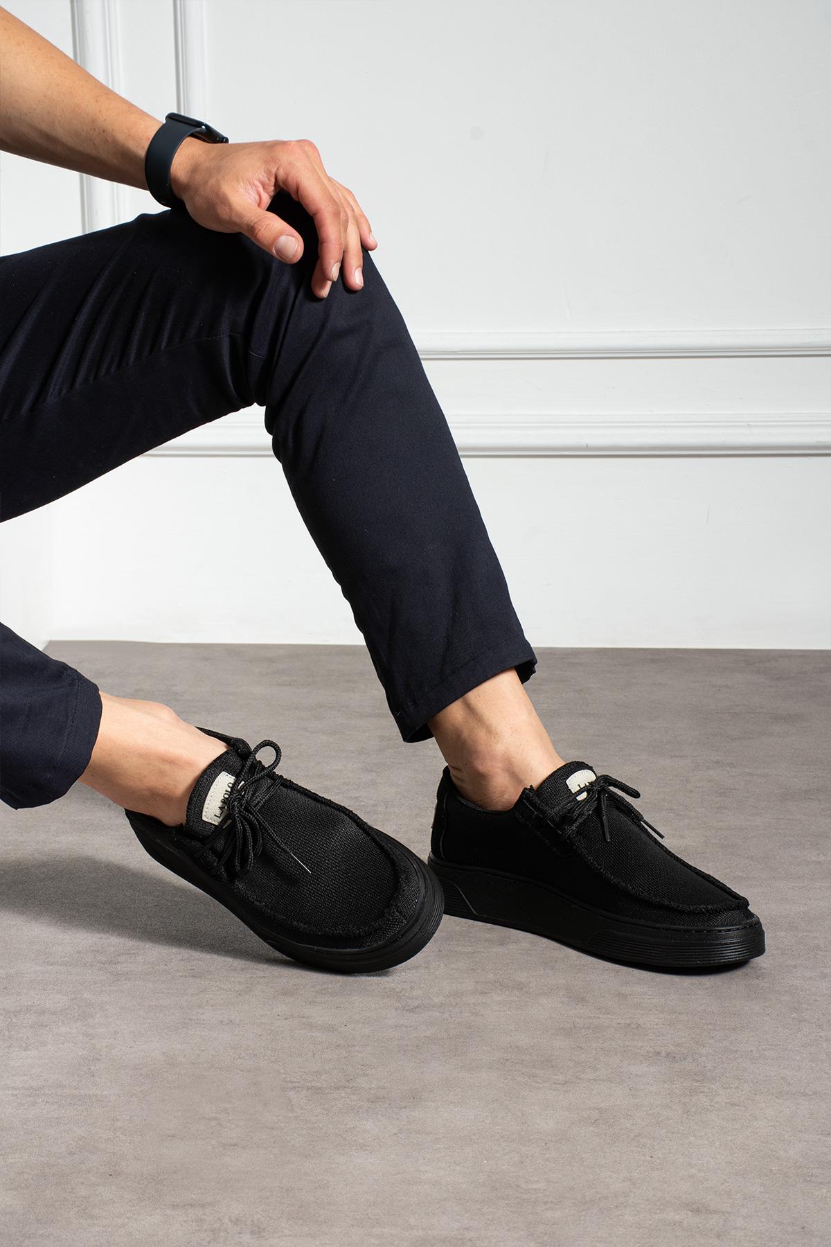 Siyah Triko Erkek Loafer
