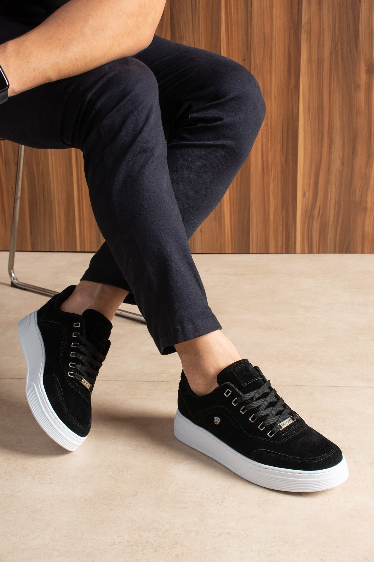sSiyah Beyaz Süet Erkek Sneaker