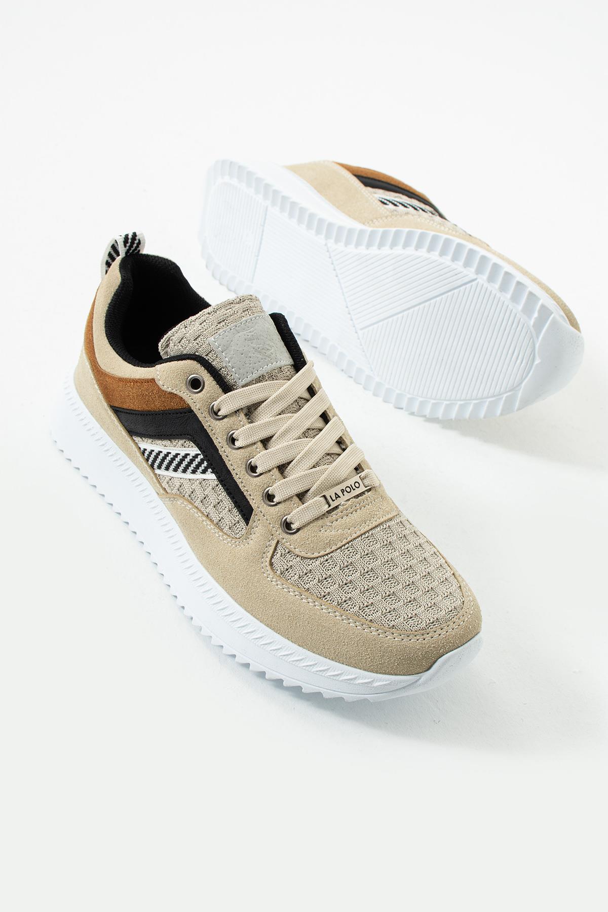 Yüksek Tabanlı Bej Erkek Sneaker