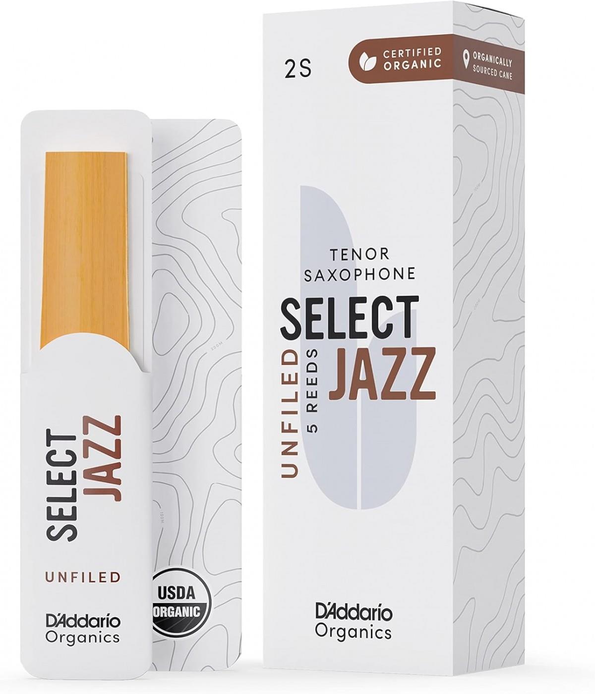 D'Addario Woodwinds Organic Select Jazz Unfiled Tenor Saksafon Kamışı No:2 Soft