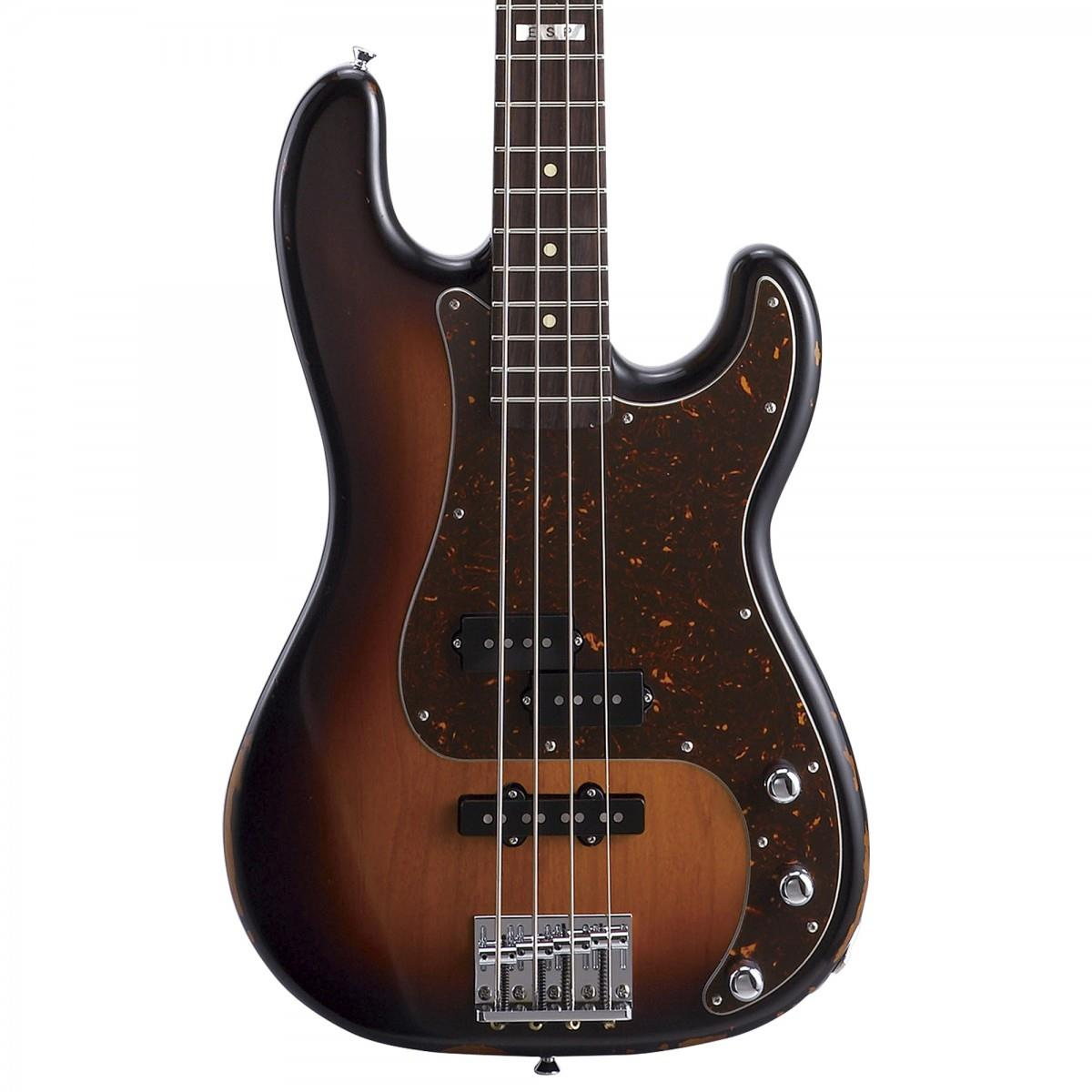 ESP  E-II Vintage-4 PJ 3 Tone Burst Bas Gitar