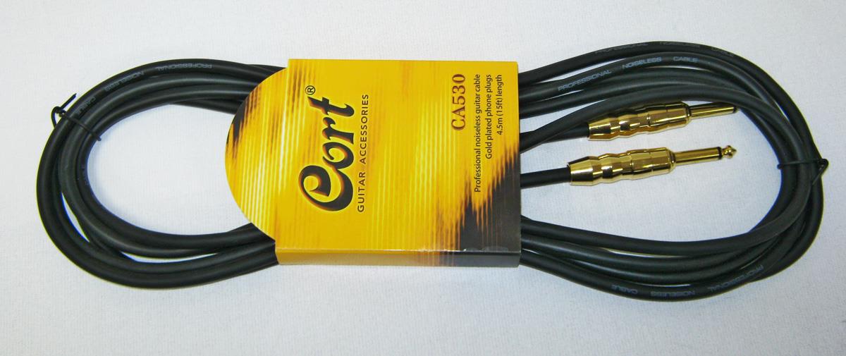 Cort CA530 BK GİTAR KABLO GÜRÜLTÜSÜZ 4,5M (NOISLESS), SİYAH,