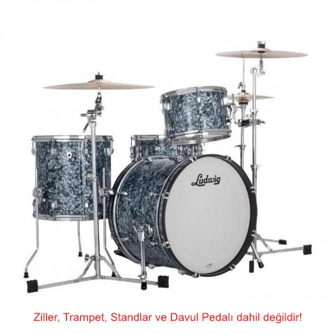 Ludwig Neusonic Downbeat Steel Blue Pearl Davul Shell Set