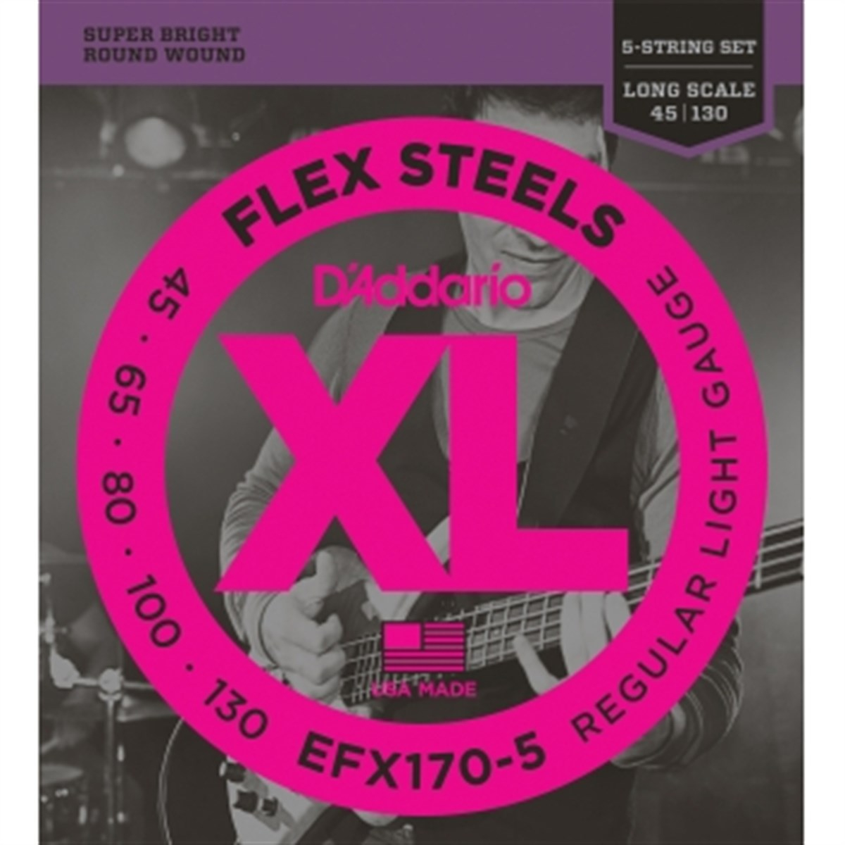 DADDARIO EFX170-5 BAS GİTAR TEL SETİ 45-130
