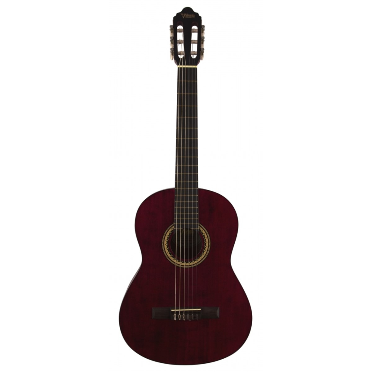 Valencia VC204TWR - Şeffaf Şarap Kırmızısı Mat Klasik Gitar (Kılıf+Pena)