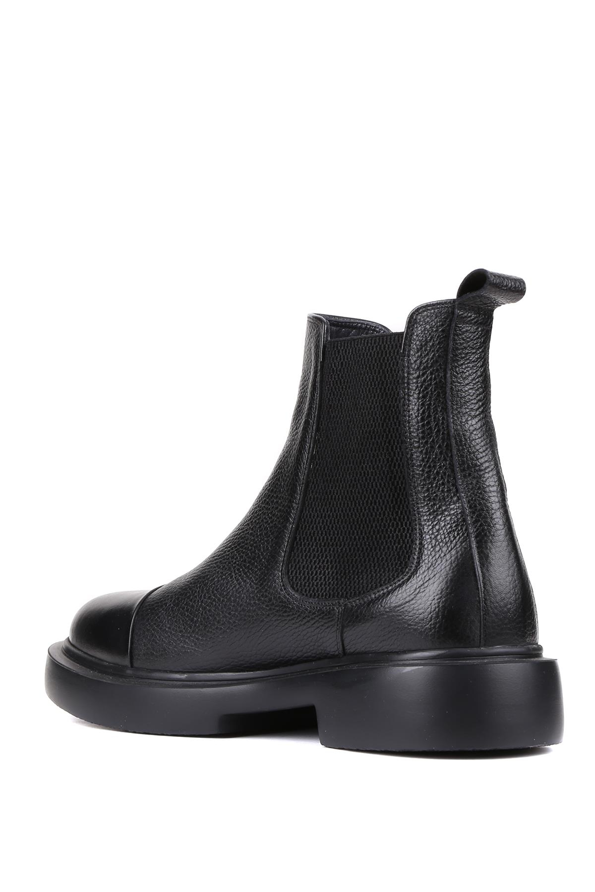 Shoetyle - Siyah Deri Erkek Chelsea Bot 250-080