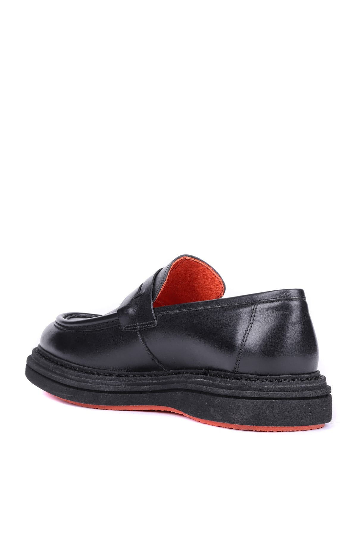 Shoetyle - Siyah Hakiki Deri Bağcıksız Erkek Günlük Ayakkabı 250-2575