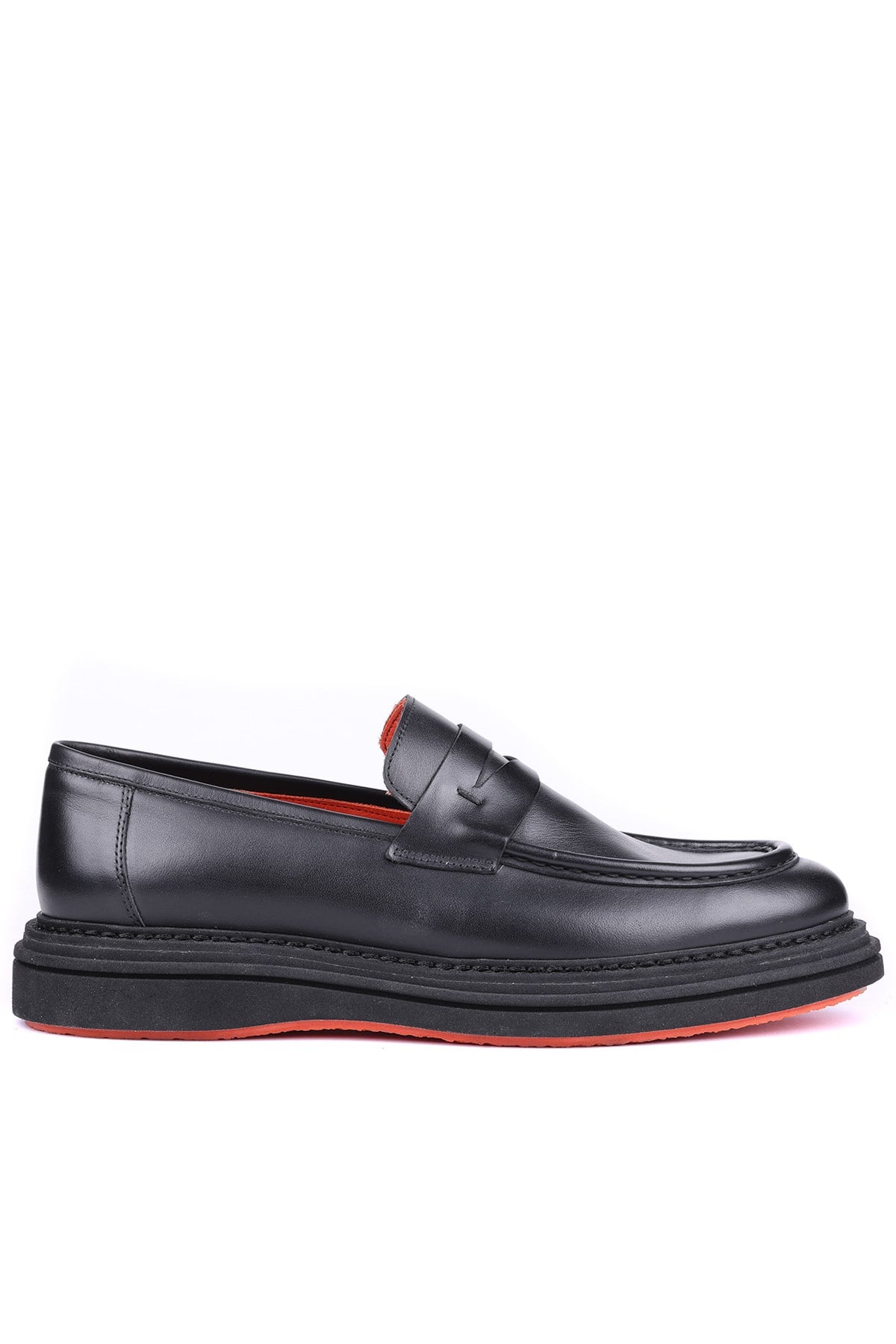 Shoetyle - Siyah Hakiki Deri Bağcıksız Erkek Günlük Ayakkabı 250-2575