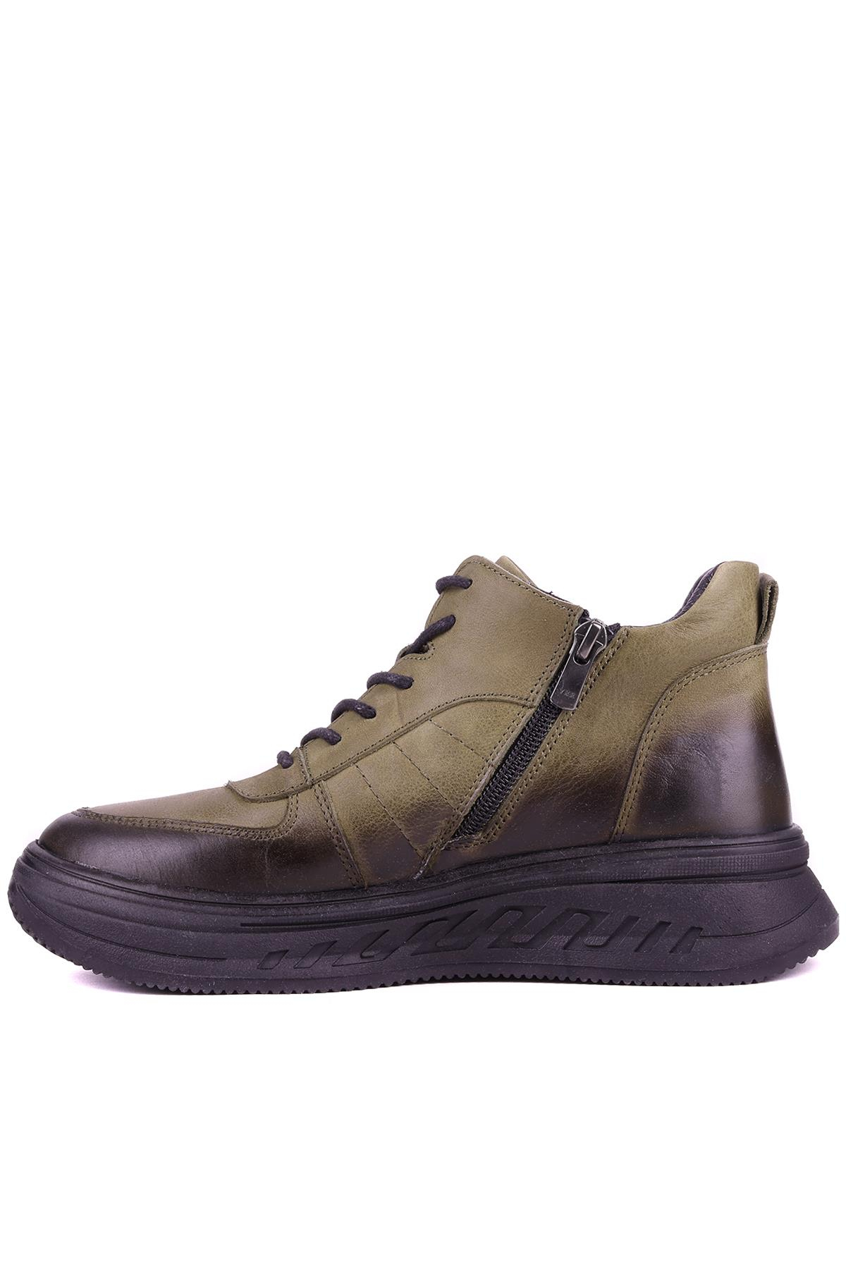 Shoetyle - Hakiki Deri Haki Renk Kadın Bot - 25102252