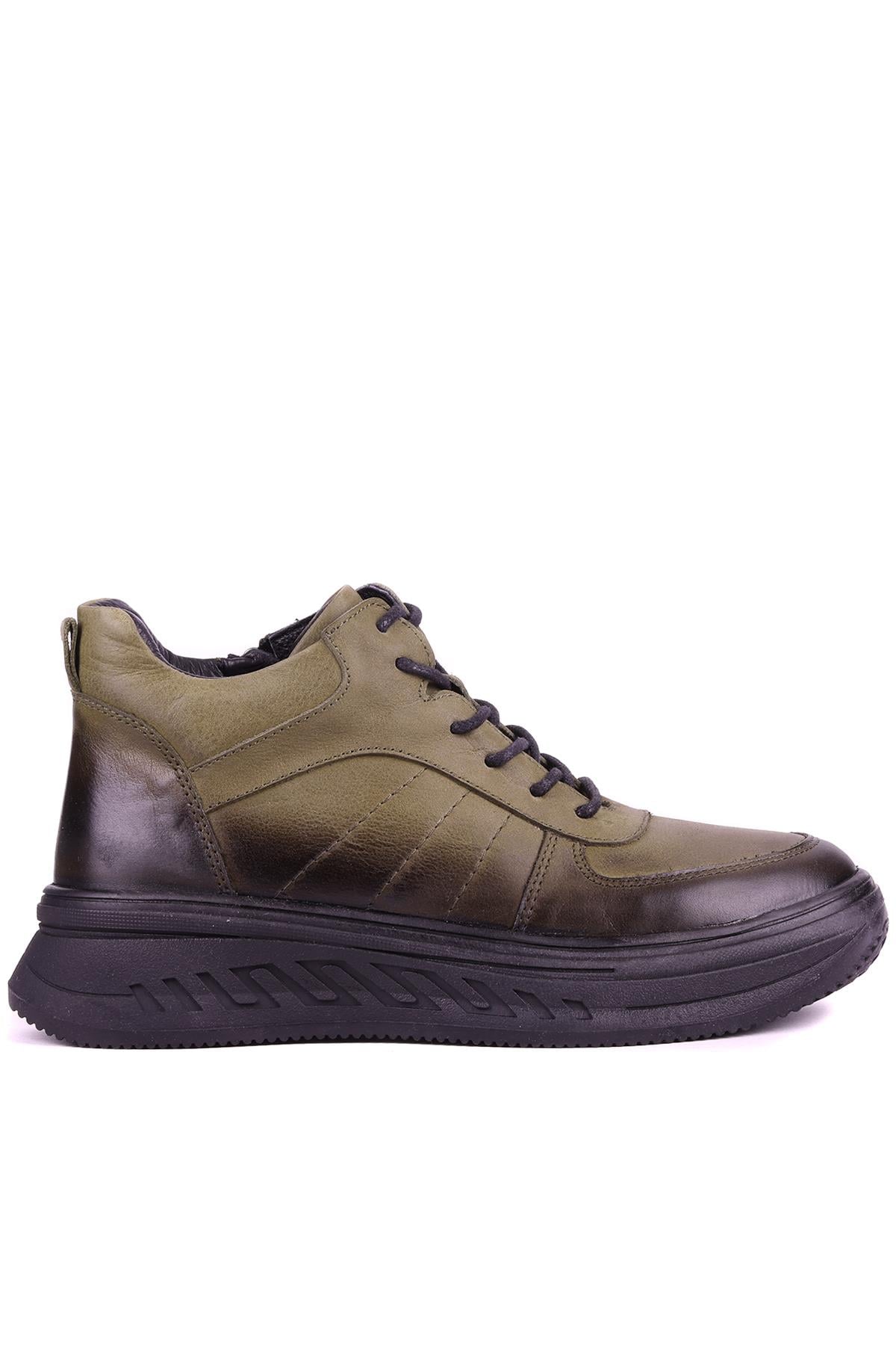 Shoetyle - Hakiki Deri Haki Renk Kadın Bot - 25102252