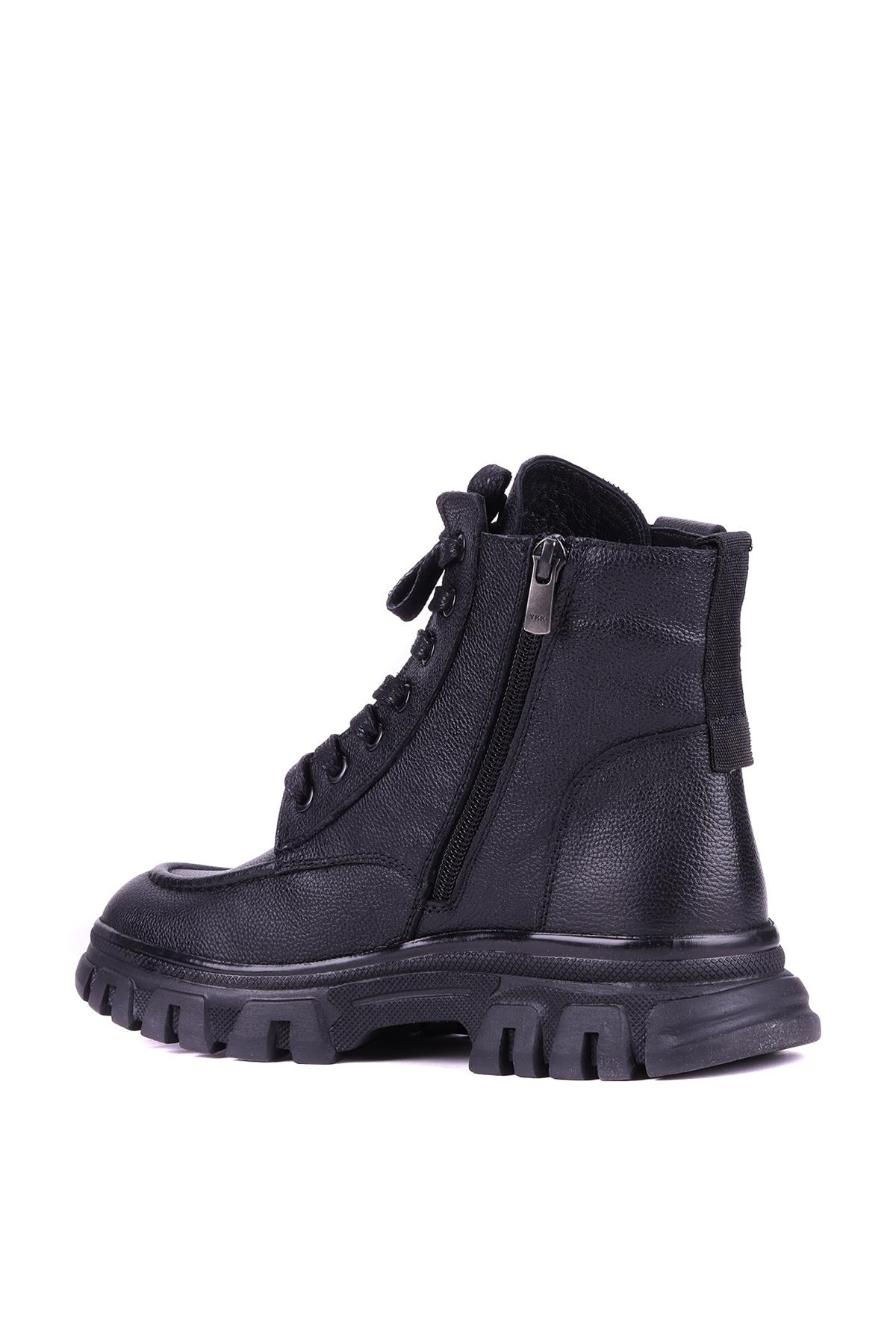Shoetyle - Hakiki Deri Siyah Renk Kadın Bot - 25103054