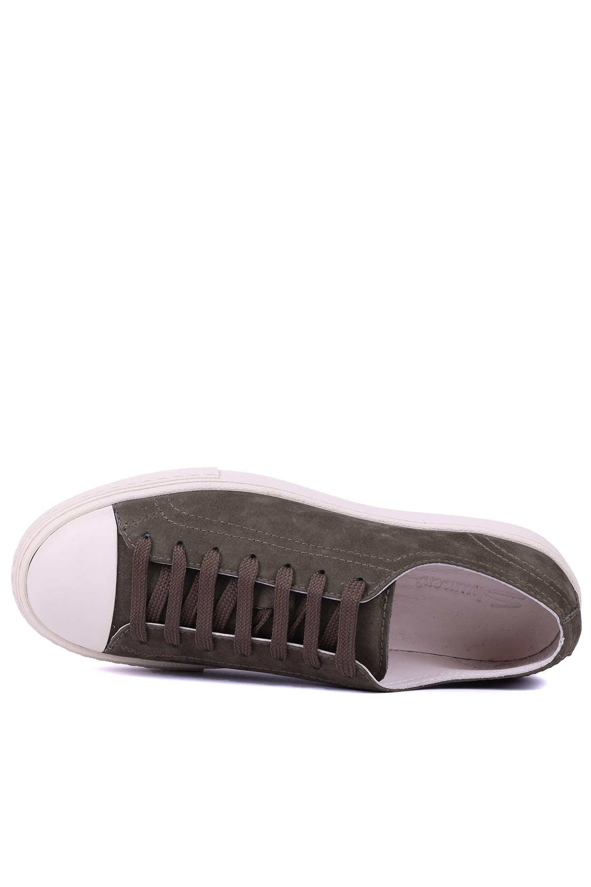 Shoetyle - Hakiki Nubuk Deri Haki Renk Erkek Sneaker - 666-0381